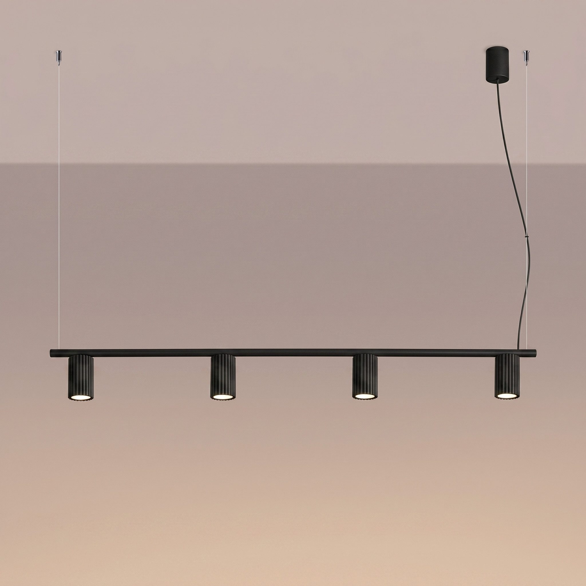 SOLLUX lighting Kronleuchter Kronleuchter KARBON 4 schwarz, Nicht enthalten