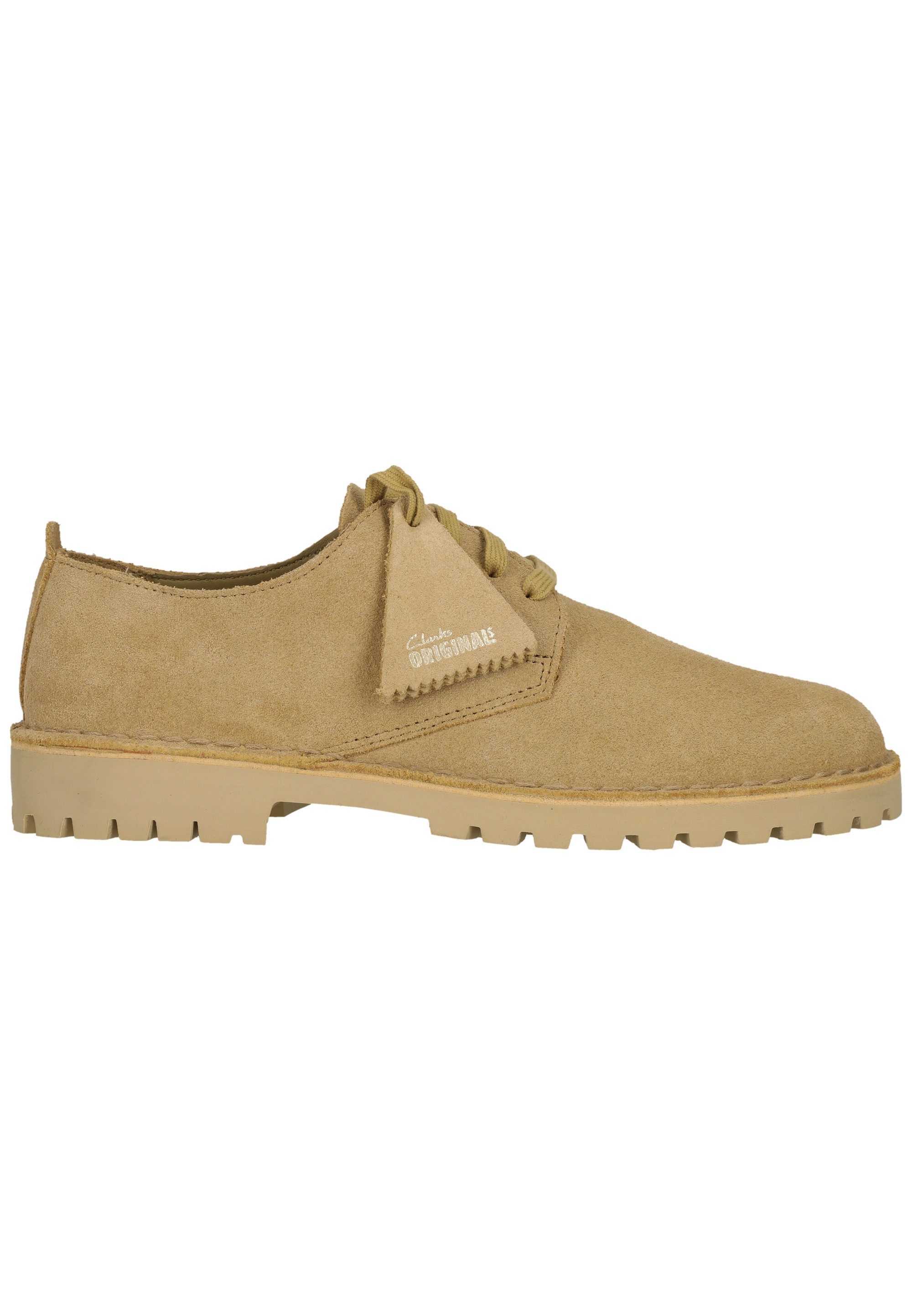 Clarks Desert Rock Lo Maple Suede Schnürschuh mit strapazierfähigem Allwetterprofil