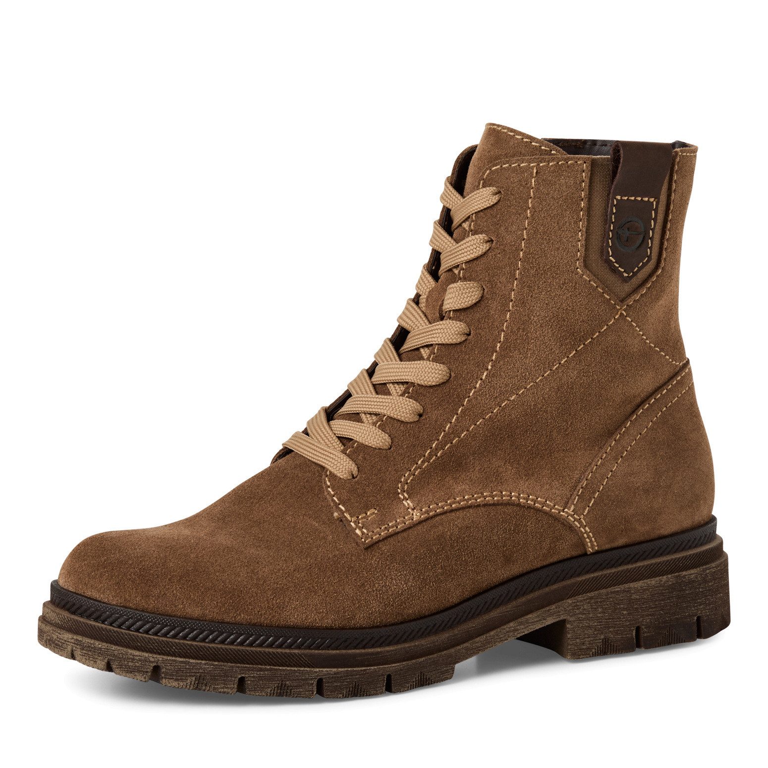 Tamaris Schnürstiefelette, Blockabsatz, Schnürboots mit modischen Ziernähten