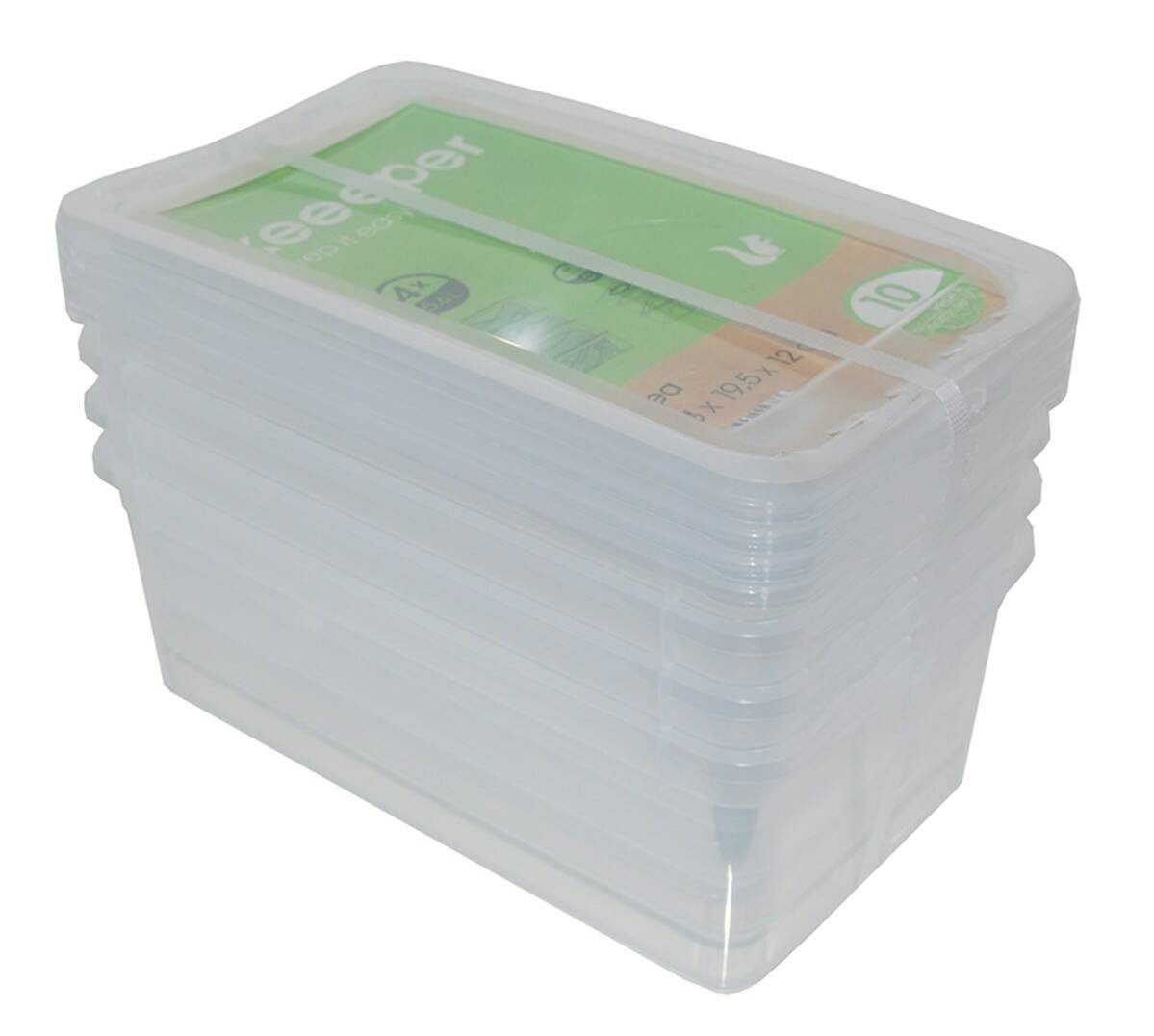 keeeper Aufbewahrungsbox Aufbewahrungsboxen 4er Set klein (Set, Set mit 4 Aufbewahrungsboxen), stapelbar,transparent,belüftet