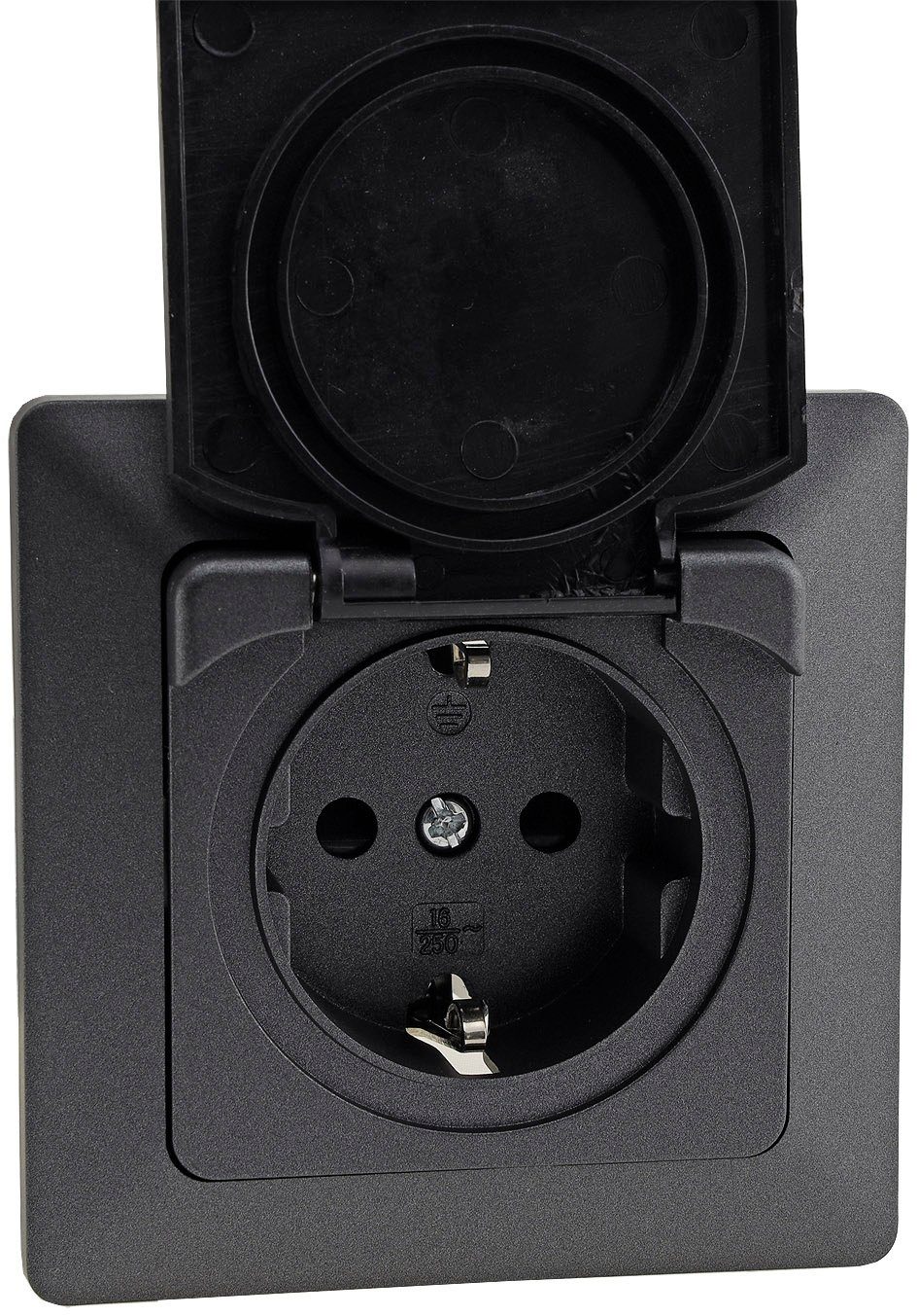 ChiliTec Steckdose MILOS Schutzkontakt-Steckdose IP44, 250V~/ 16A, inkl. Rahmen, UP