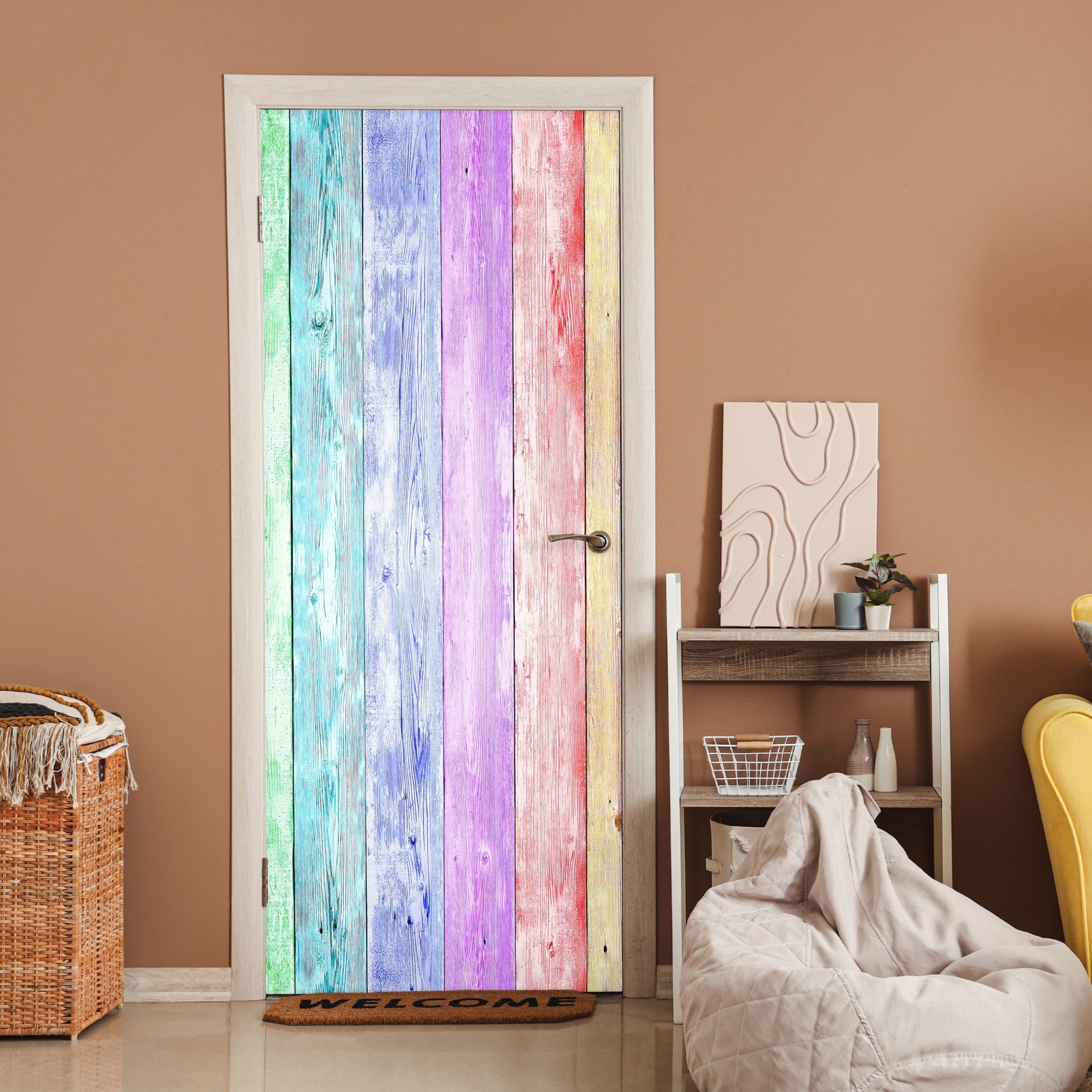 MuchoWow Türtapete Regal - Regenbogen - günstig online kaufen