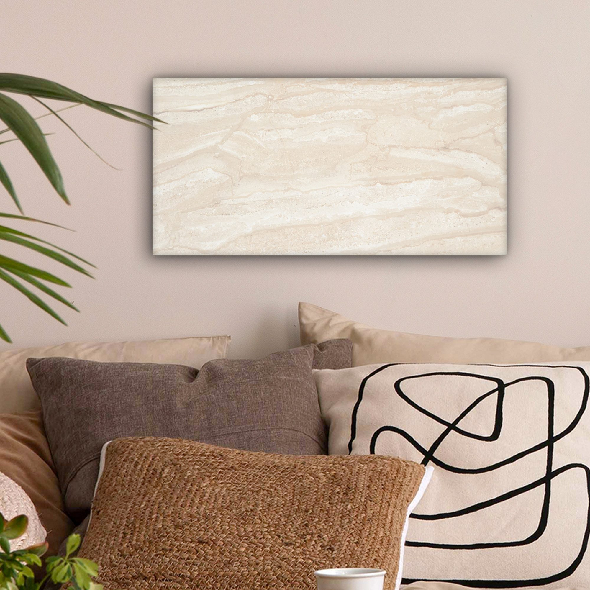 OneMillionCanvasses® Leinwandbild Panorama Marmor - Kalk - Sand - Textur, F günstig online kaufen