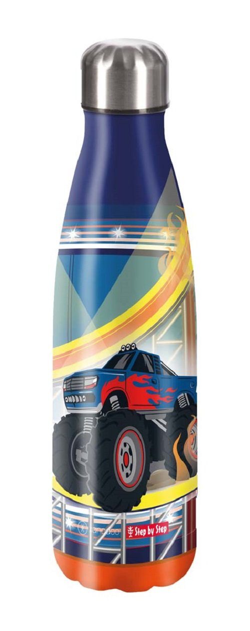 Step by Step Schulranzen Edelstahl Trinkflasche 0,5 l Monster Truck Rocky (1 Stück), Isolier-Flasche, BPA-frei