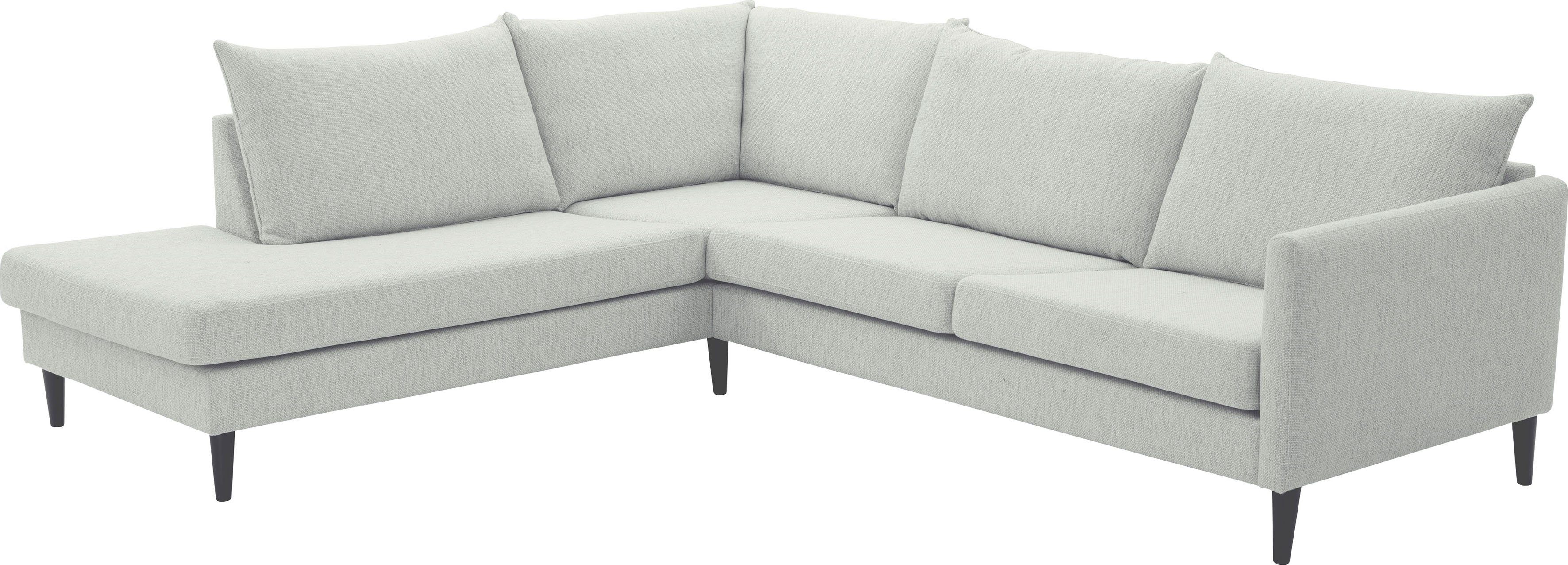 Ecksofa mit hellgrau mit ATLANTIC collection Rekvik, Massivholzfüßen home Wellenunterfederung,