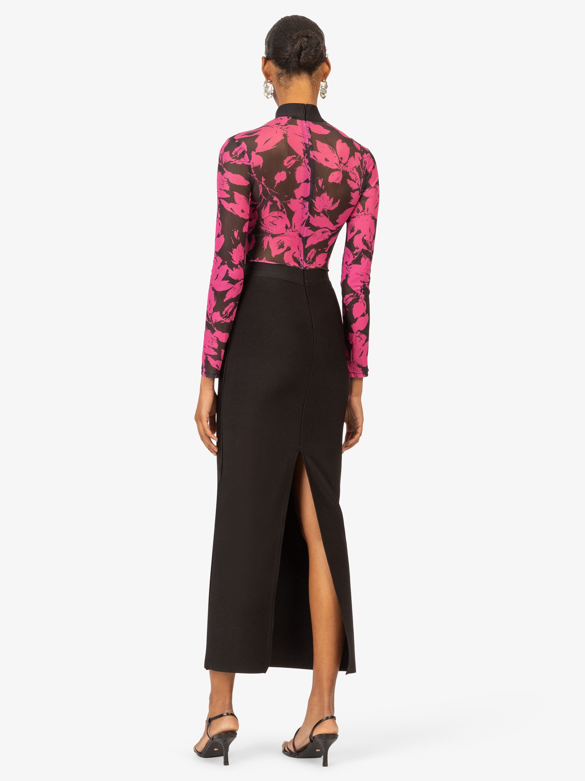 Kraimod Abendkleid mit transparentem Oberteil und Maxilänge