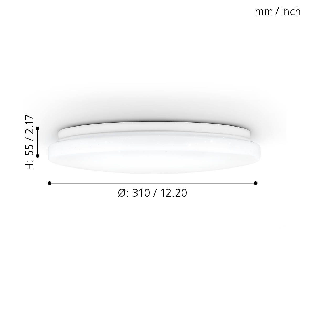 EGLO LED Deckenleuchte Kristalleffekt Wohnzimmerlampe cm, LED 31 inklusive, Deckenleuchte, Ø Pogliola-s, Leuchtmittel