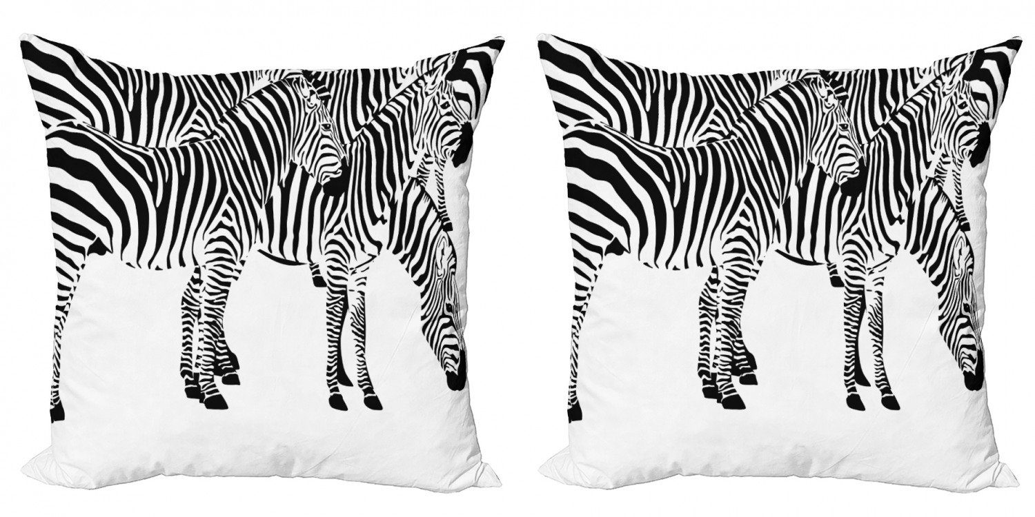 Kissenbezüge Modern Accent Doppelseitiger Digitaldruck, Abakuhaus (2 Stück), Safari wilde Zebras