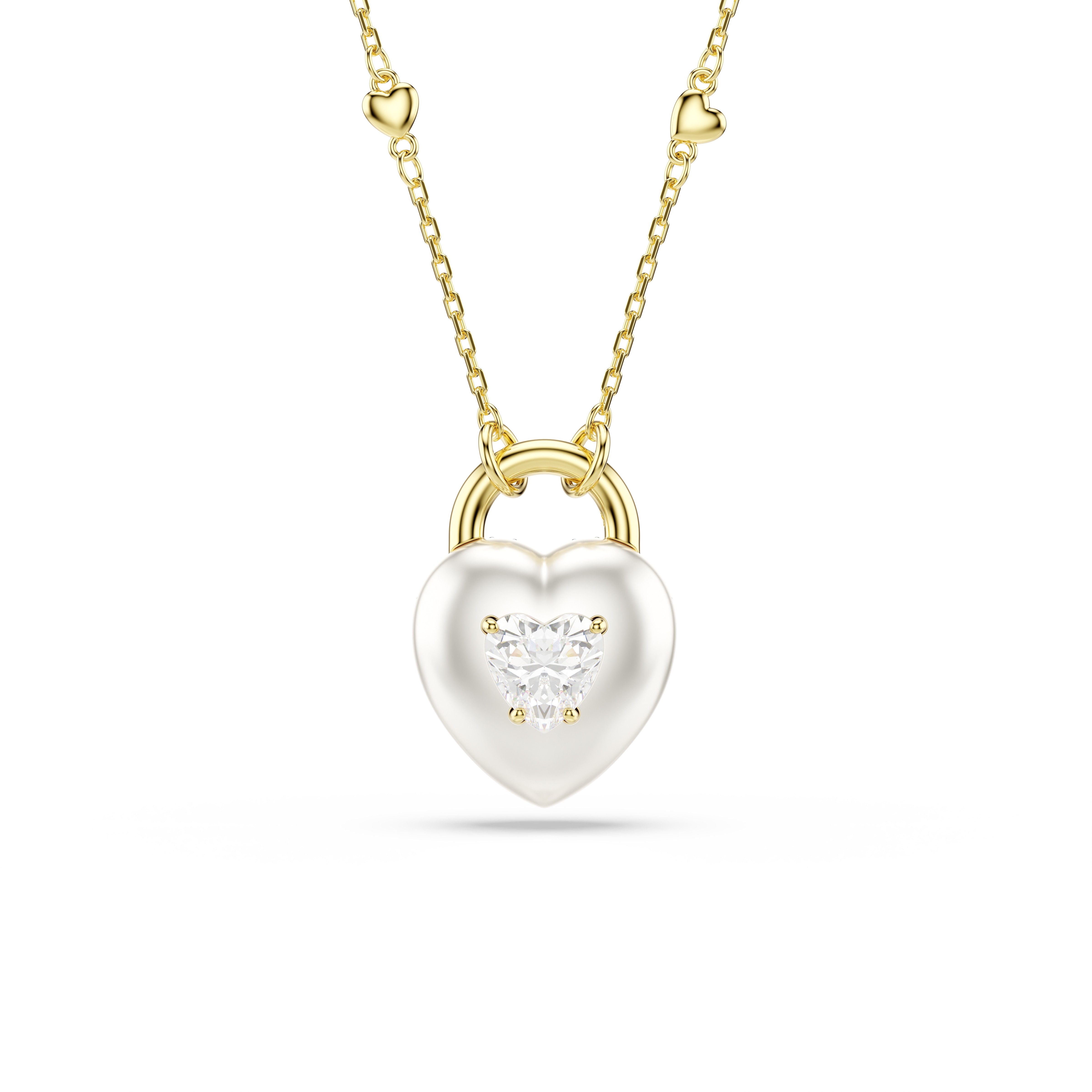 Swarovski Kette mit Anhänger Schmuck Geschenk Idyllia Halskette Schloss Herz, mit Swarovski® Kristall, Zirkonia (synth)