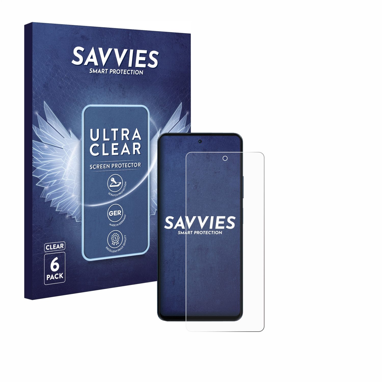 Savvies Displayschutzfolie Schutzfolie für Blackview Shark 8, 6 Stück, Displayschutz Schutz Folie Klar Transparent