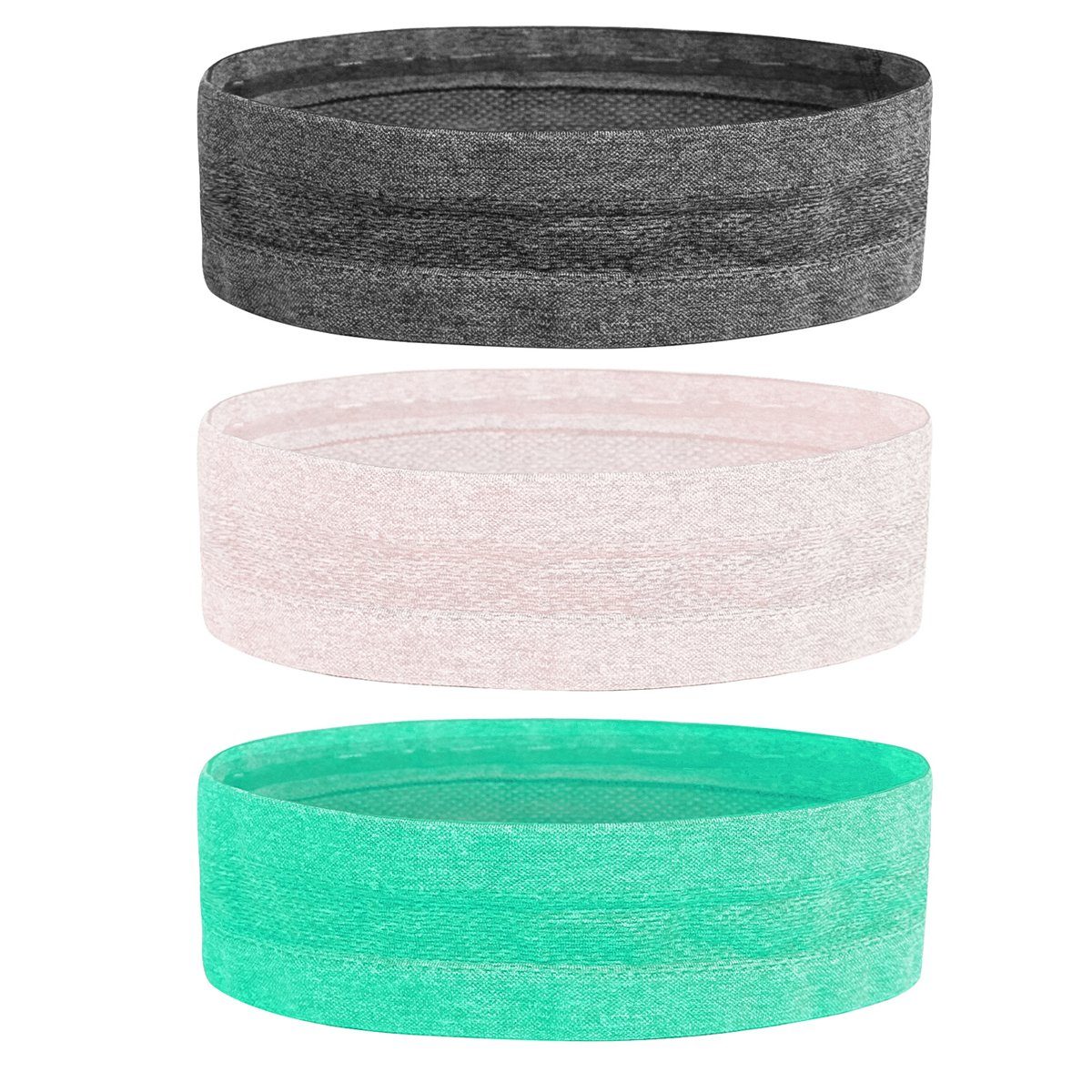 Schweißbänder Golf Haarband grün+kirschrosa+grau Laufen Fitnessstudio Yoga Dünn Jormftte Stirnband Damen für