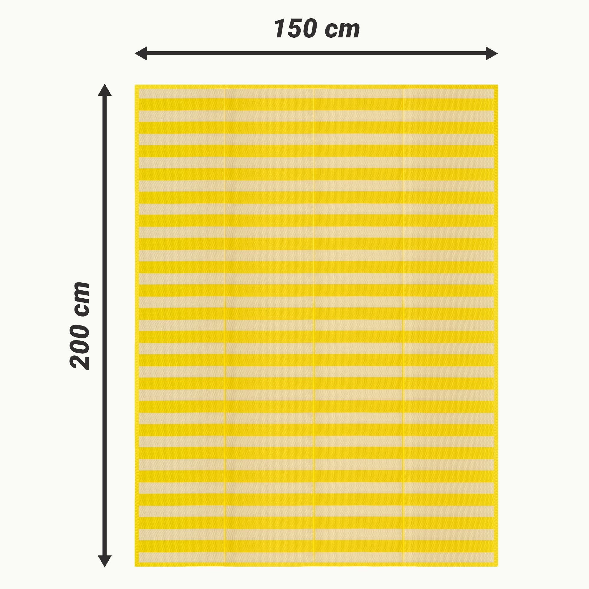 Strandmatte gelb JEMIDI - Strandtuch faltbar tragbar Liegematte 150x200cm
