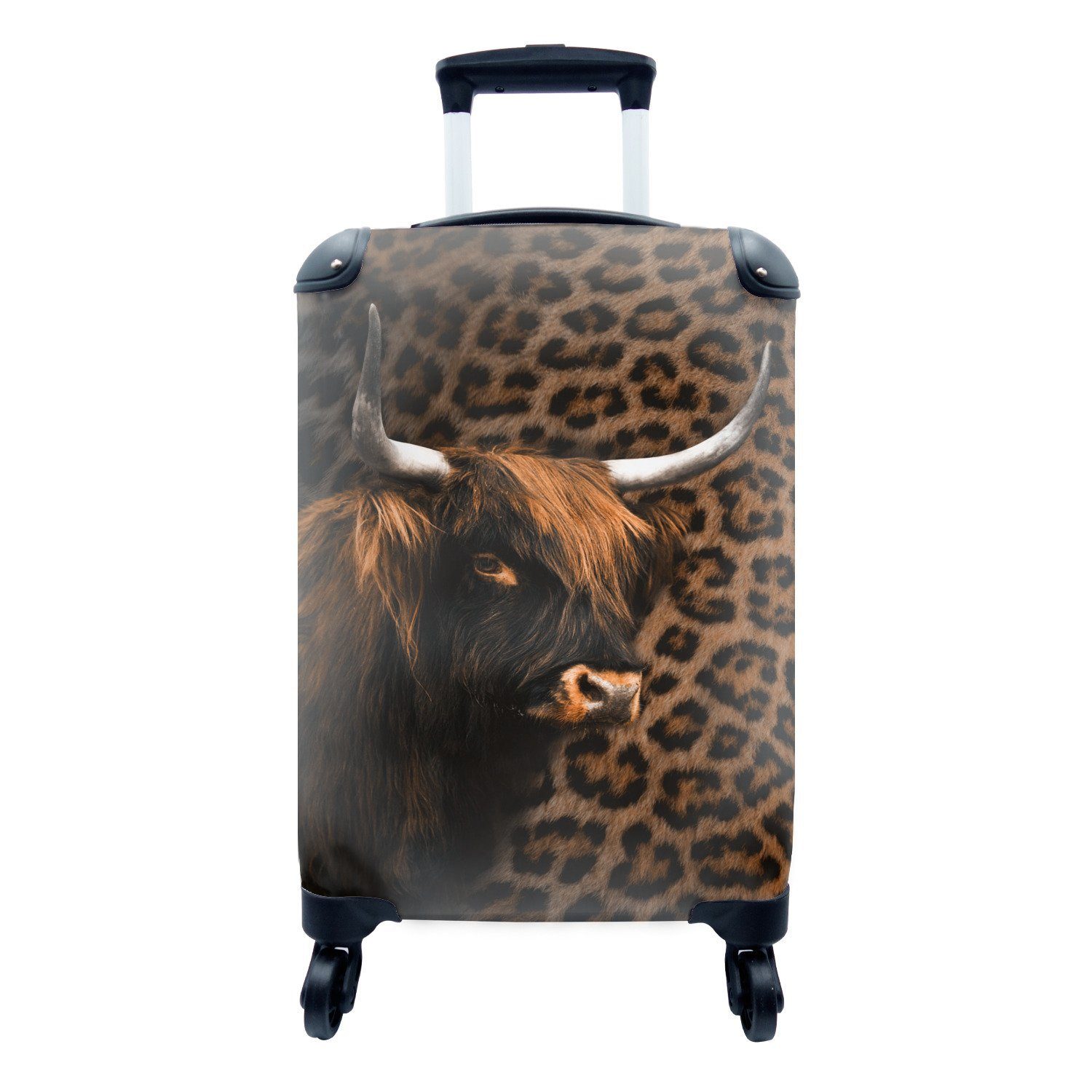 Reisekoffer - Reisetasche für Kuh - Rollen, 4 Schottischer Ferien, Handgepäckkoffer Handgepäck mit MuchoWow Highlander Panther, Trolley, rollen,