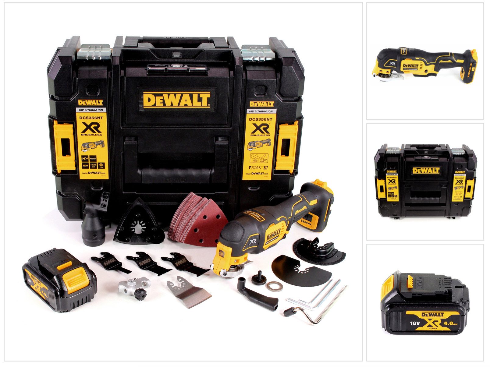 DeWalt Akku-Multifunktionswerkzeug DCS 356 NT Akku Multitool 18 V Brushless + 1x Akku 4,0 Ah