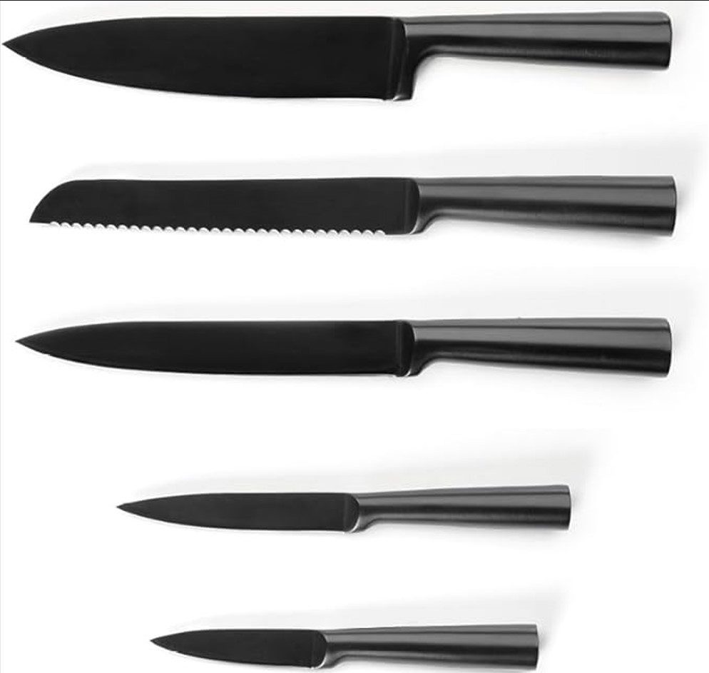 QDesign by Sauter Messer-Set aus Edelstahl in Mattschwarz (5-tlg), spülmaschinengeeignet