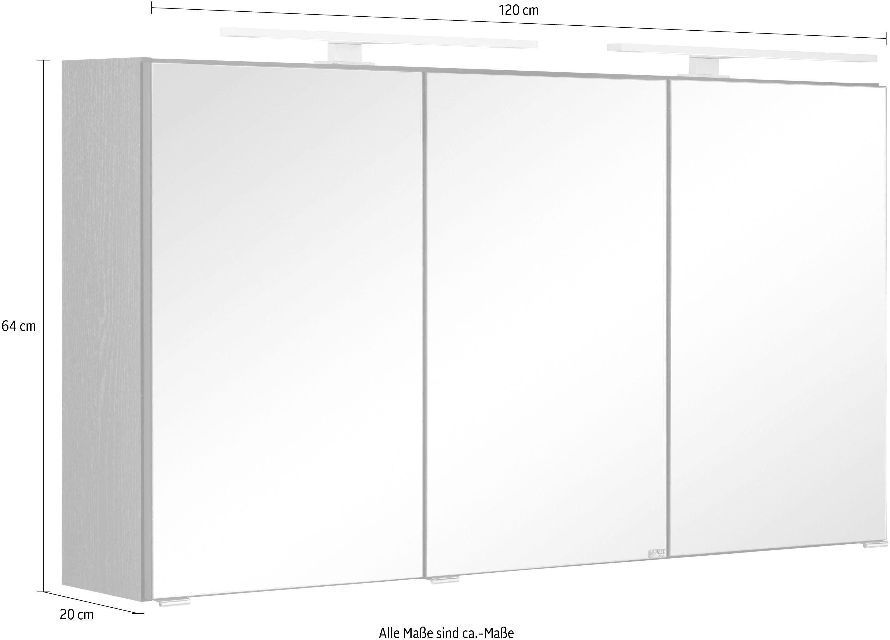 Spiegelschrank HELD MÖBEL Beleuchtung mit LED Ohio