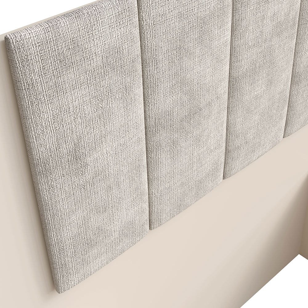 Lomadox Schlafzimmer-Set LOUSADA-166, (Spar-Set, 3-tlg., Bettgestell Nachttische), in beige, 160x200cm Liegefläche, Kopfteilpolster