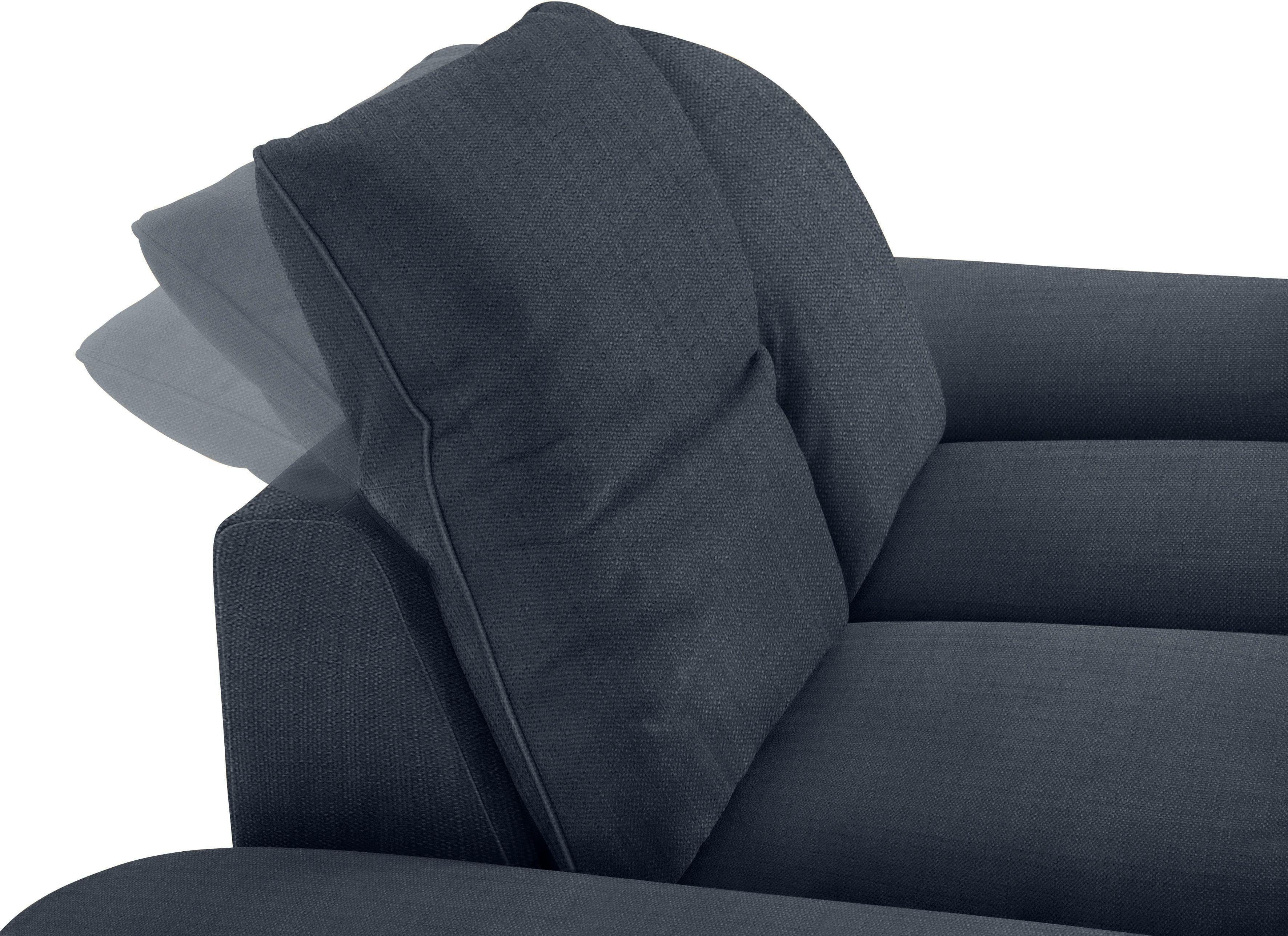 mit Sitztiefenverstellung, 2,5-Sitzer W.SCHILLIG enjoy&MORE, 232 cm Chrom glänzend, Füße Breite