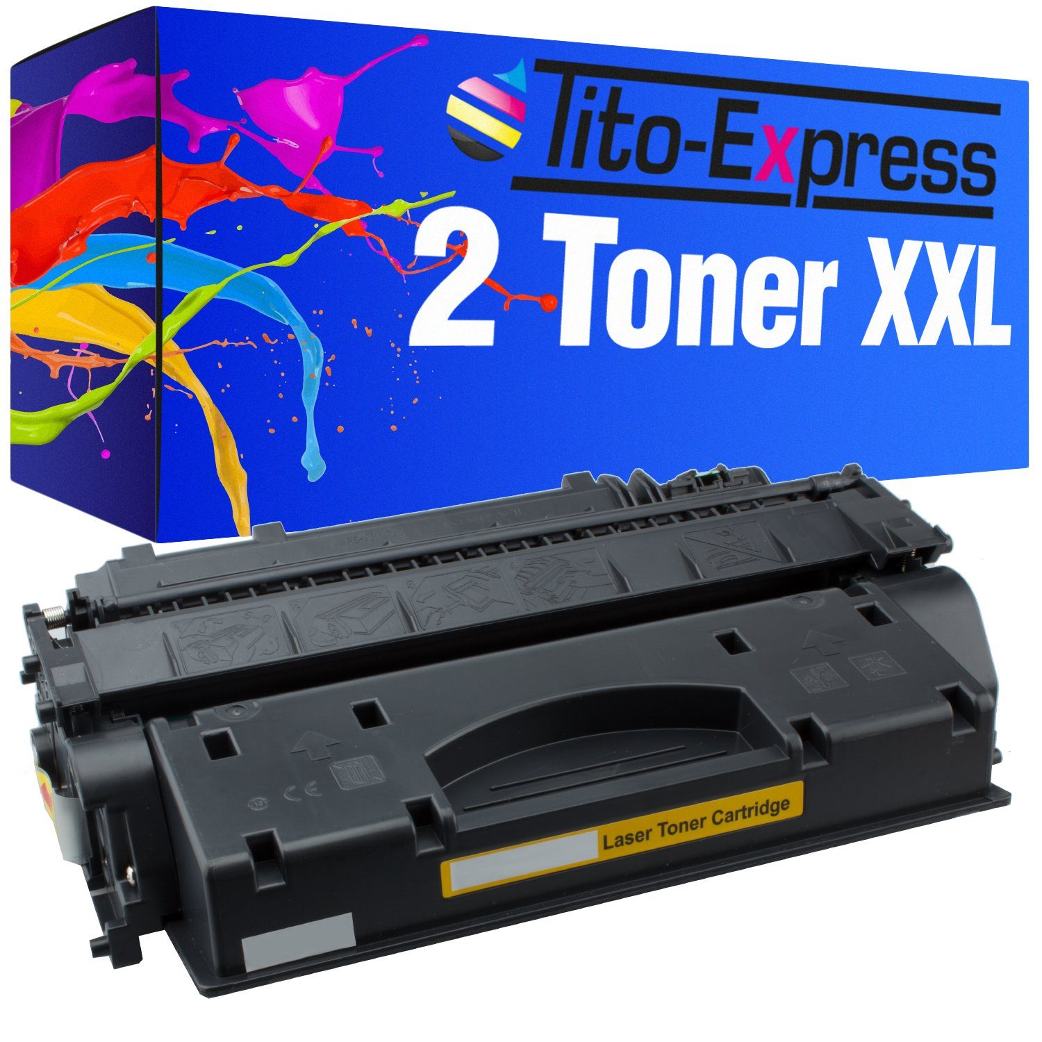 Tito-Express Tonerpatrone 2er Set ersetzt HP CE 505 X HP CE 505X HPCE505X HP 05X, (Doppelpack, 2x Black), für Laserjet P2055D P2056 P2057 P2054 P2053 P2054