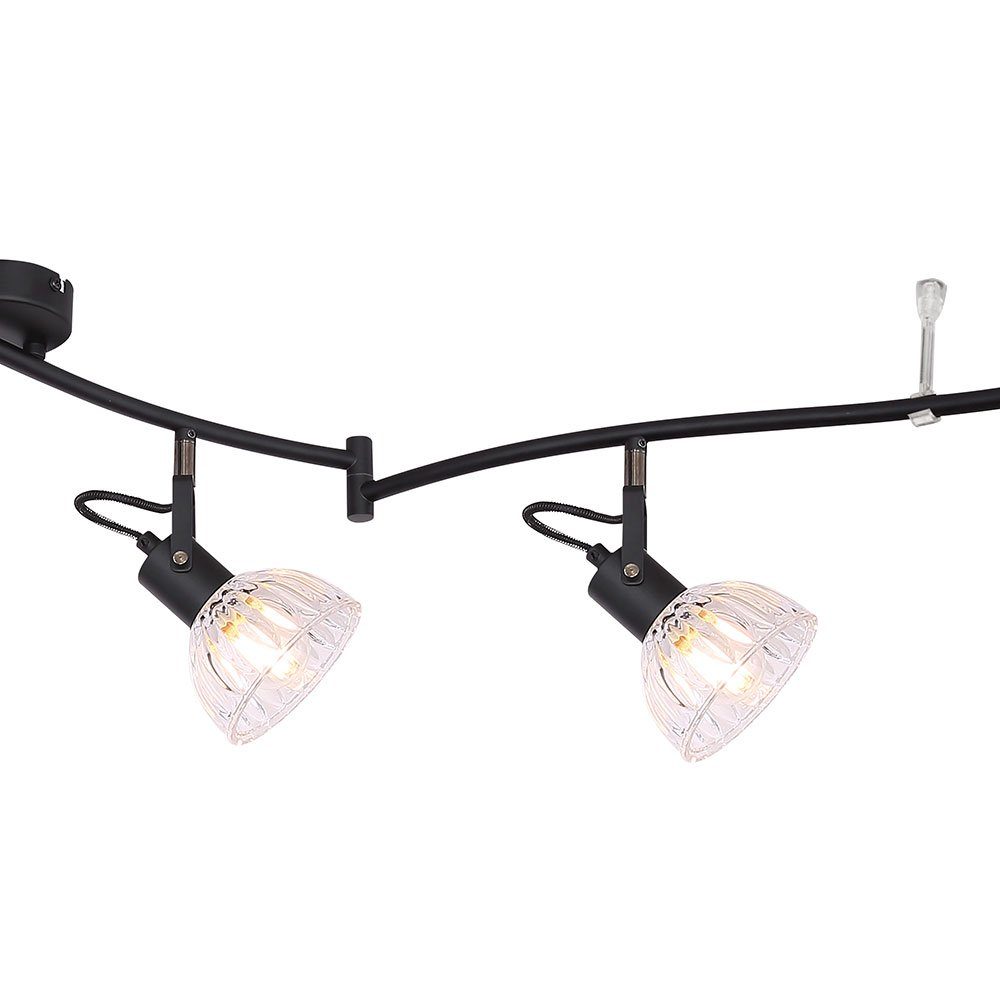 etc-shop LED Deckenleuchte, Leuchtmittel nicht 6 Deckenlampe Strahler Deckenleuchte inklusive, schwenkbar Spotleiste 6-Flammig