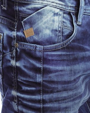 Cipo & Baxx Slim-fit-Jeans Herren Jeans mit stylischen Nahtverläufen und elastischem Material Modische Waschung