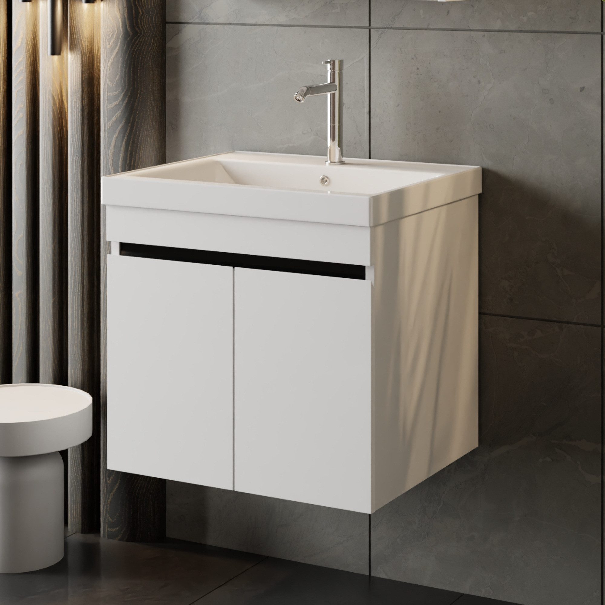 Karen Waschtisch-Set Waschtisch mit Unterschrank Venus Weiß, (2-St., Der Li günstig online kaufen