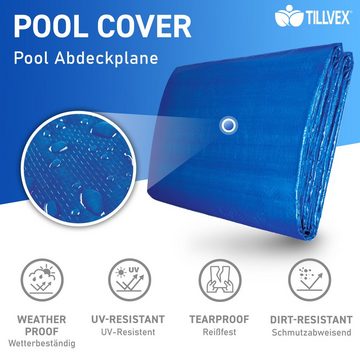 tillvex Pool-Abdeckplane Schwimmbecken Abdeckung UV-Stabil & reißfest, Schwimmbad Solarplane Solarfolie