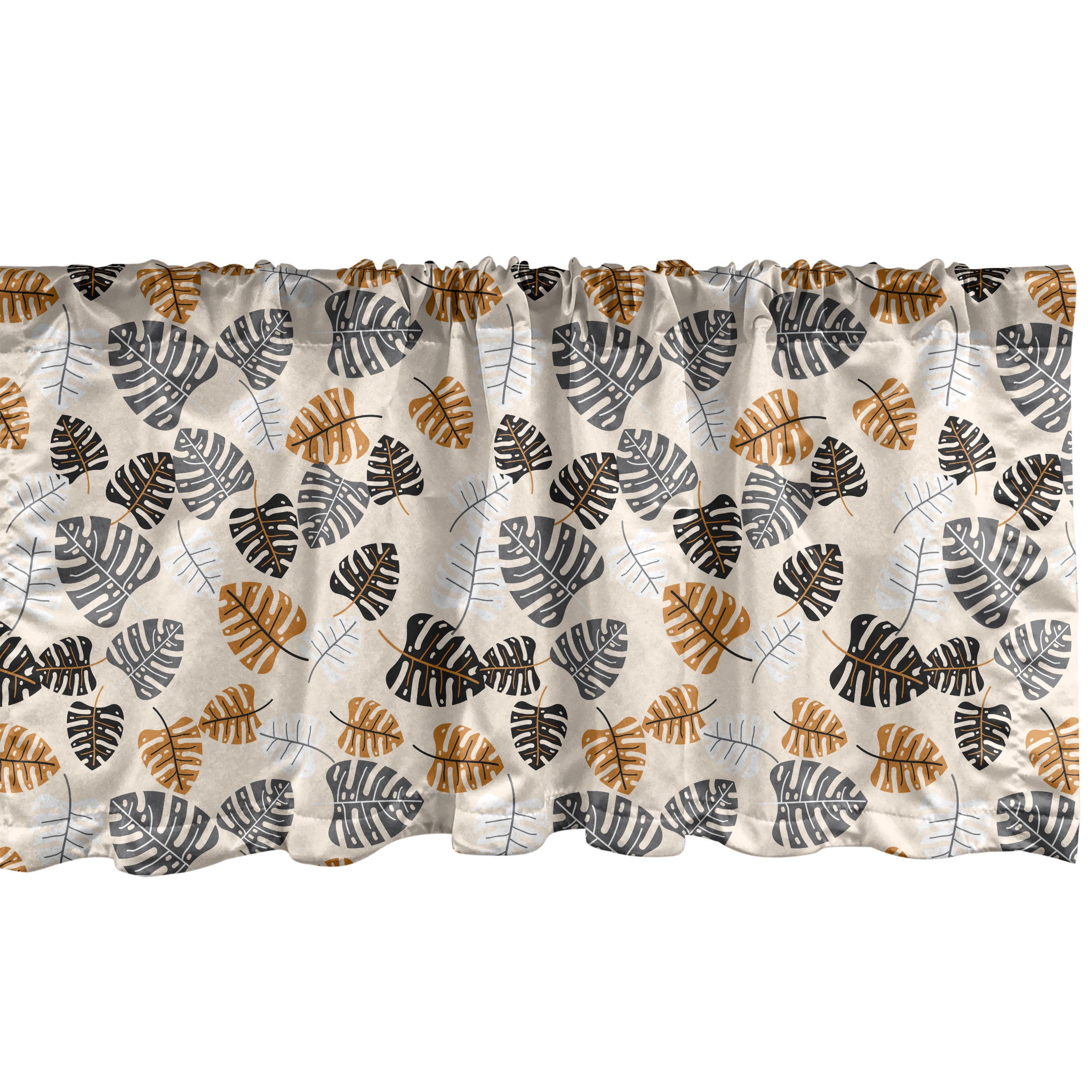 Scheibengardine Vorhang Volant für Küche Schlafzimmer Dekor mit Stangentasche, Abakuhaus, Microfaser, Blätter Tropical Hawaiian Plantation