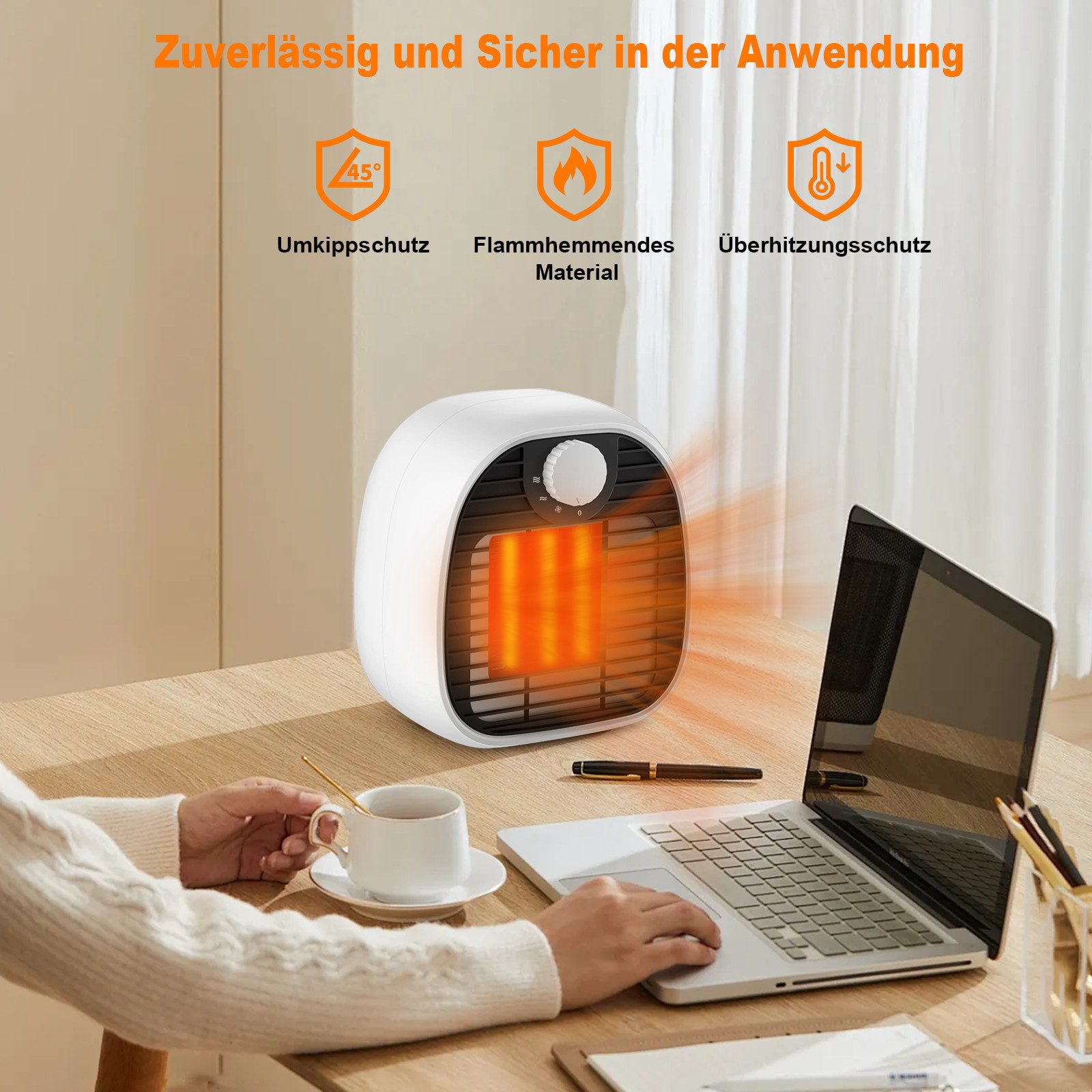 Nettlife Heizlüfter Heizstrahler 500/1000W PTC Keramikheizer günstig online kaufen