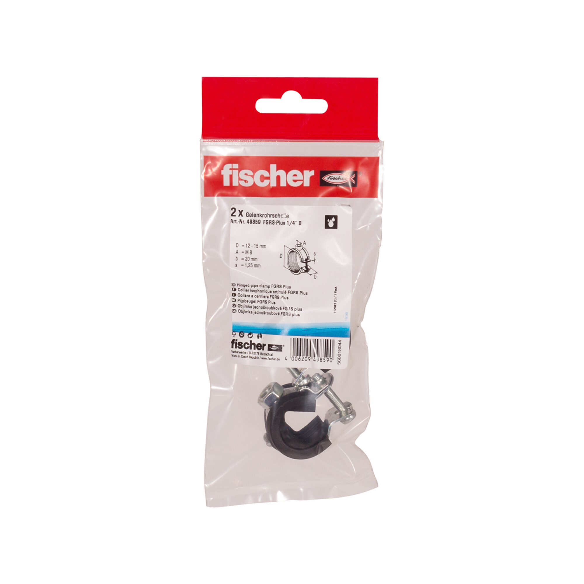fischer Rohrschelle fischer Gelenkrohrschelle FGRS Plus 1/4" B (2) 10 Stk
