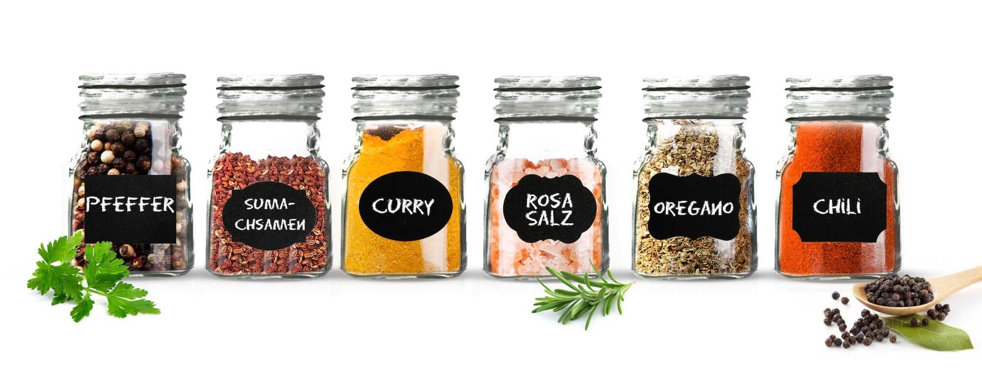 Sendez Gewürzbehälter 12 Vorratsgläser mit Tafelfeld Kreide Marmeladengläse günstig online kaufen