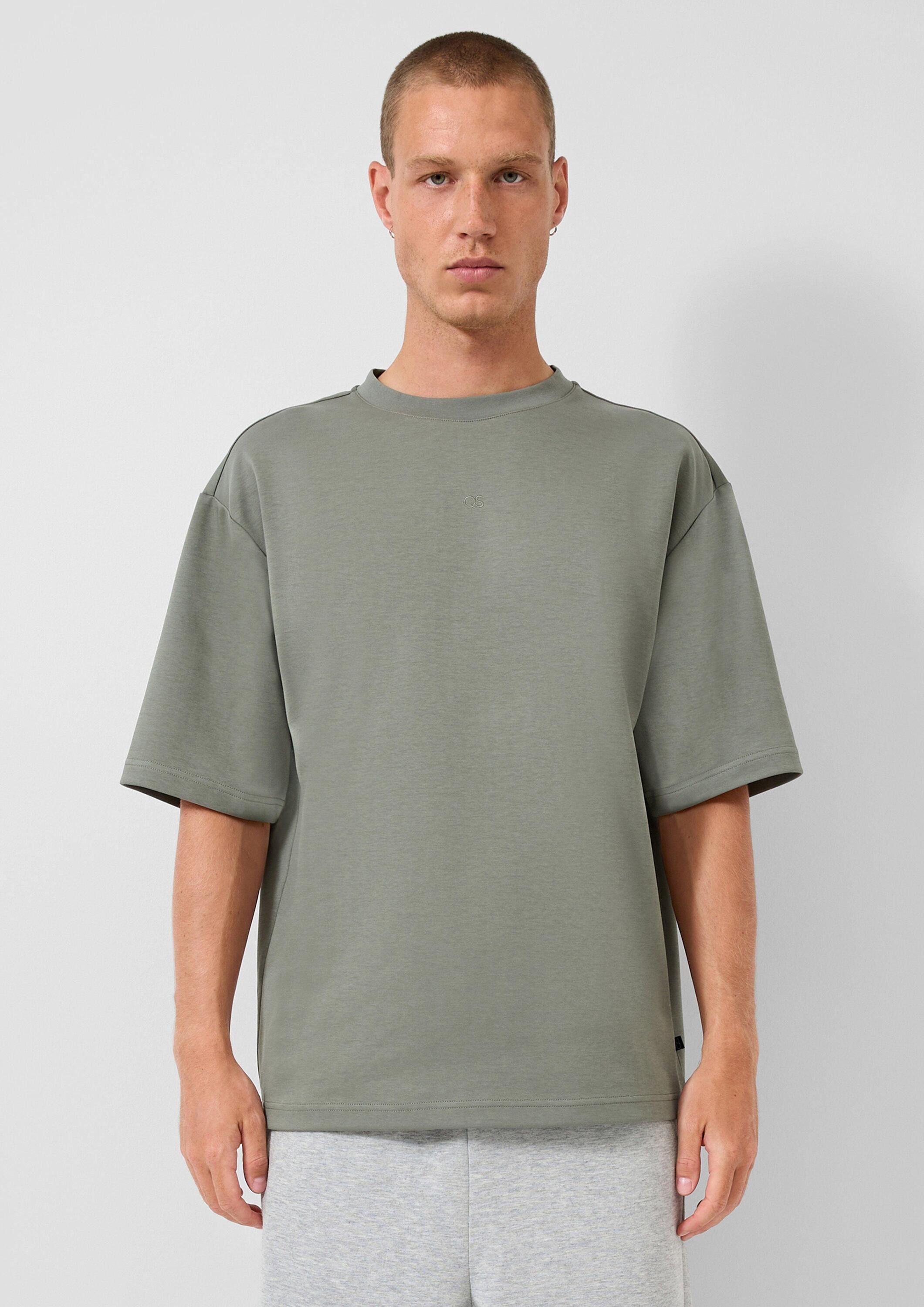 QS Kurzarmshirt T-Shirt Loose Fit T-Shirt mit Logostickerei günstig online kaufen
