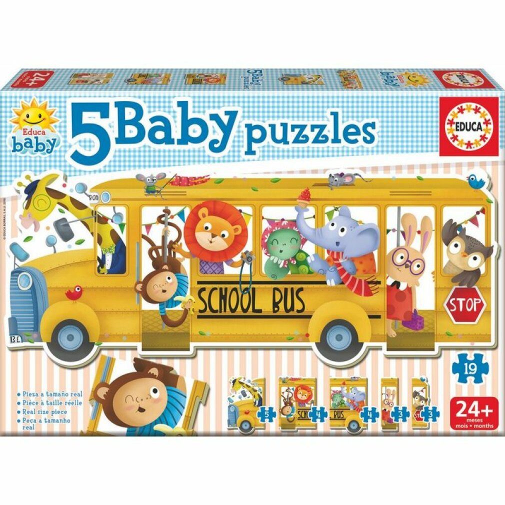 Educa Puzzle Schulbus-Puzzle 2-5tlg., Puzzleteile