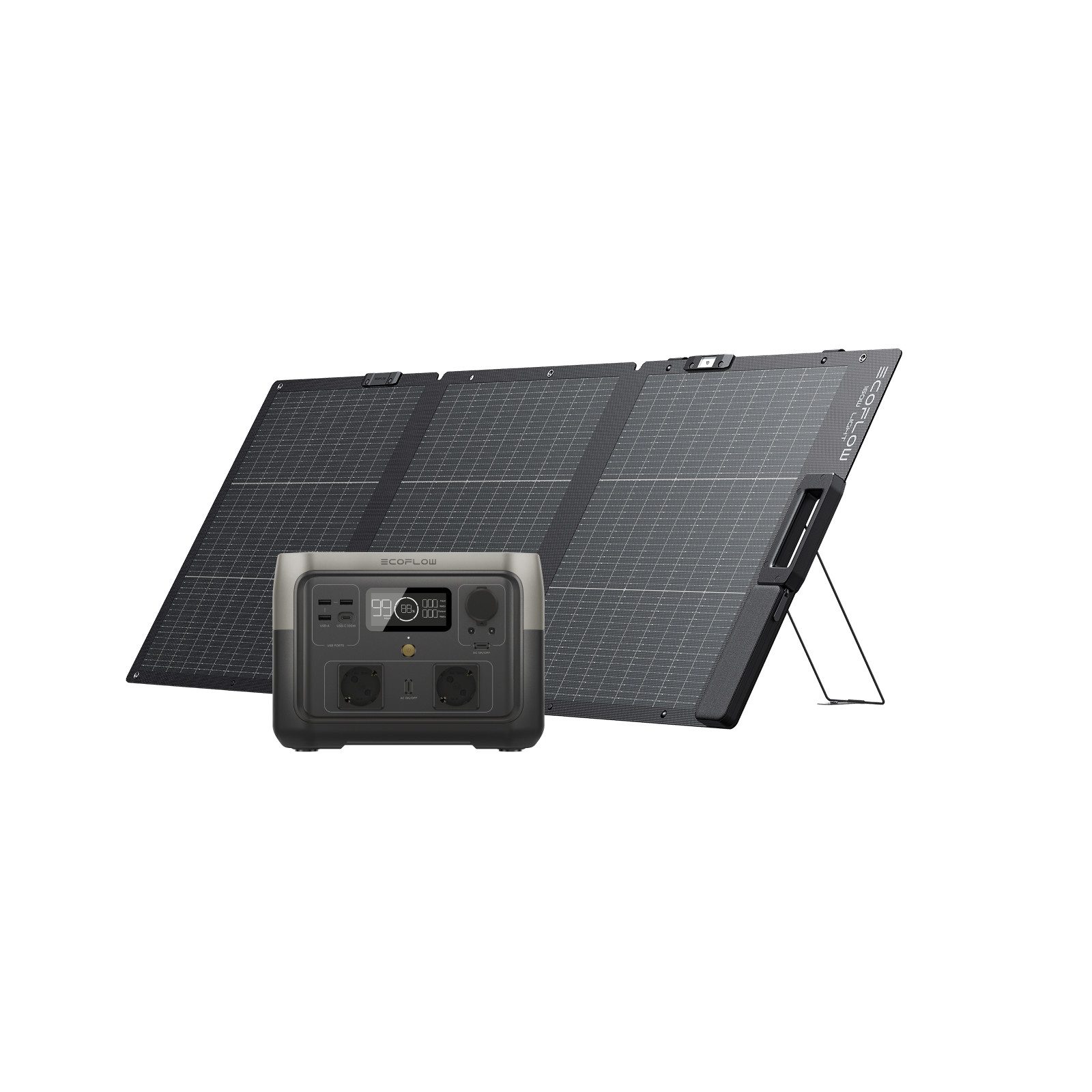 Ecoflow ECOFLOW Tragbare Powerstation RIVER 2 MAX mit 160W solar panel Powerstation