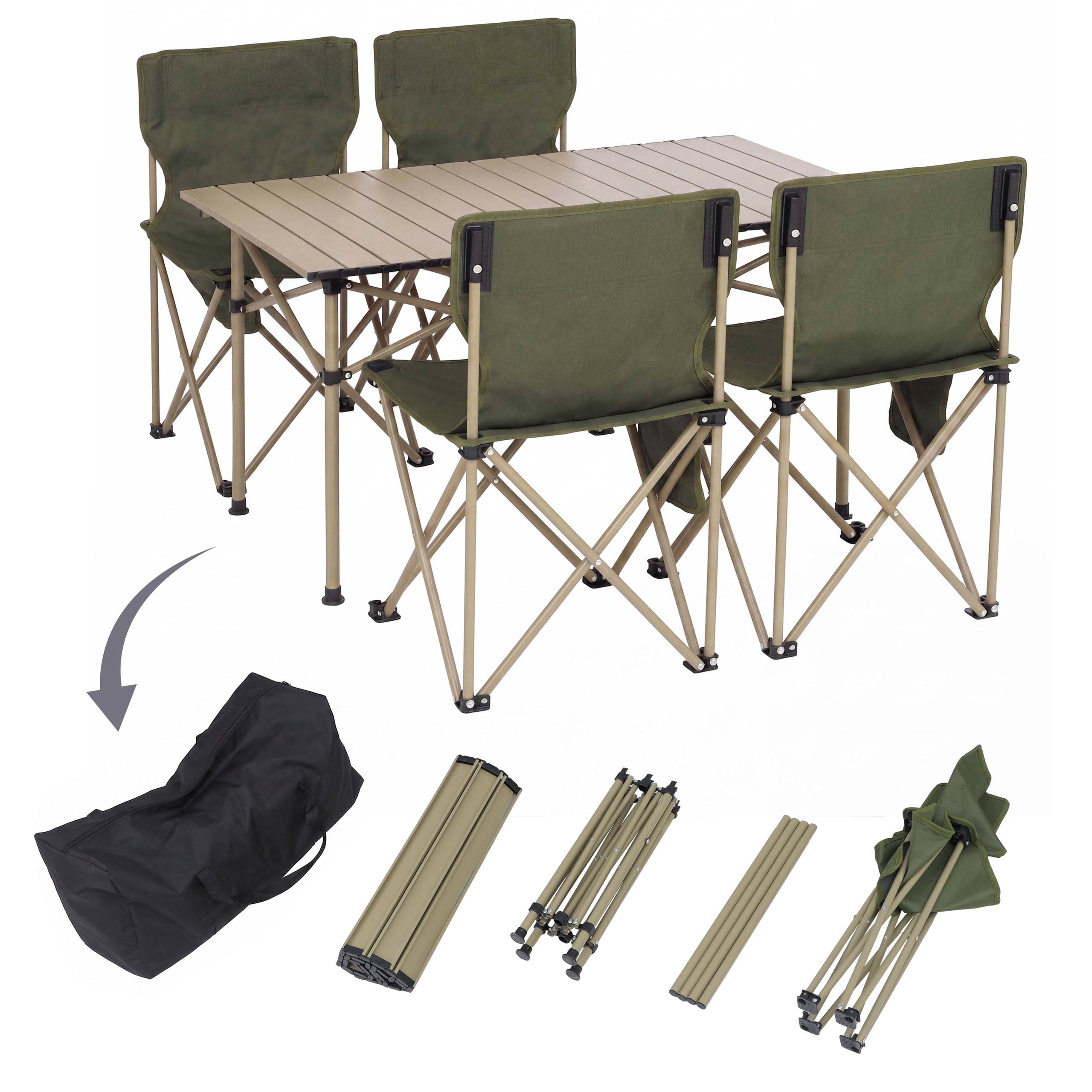 MCW Sitzgruppe MCW-Q39, (5-tlg), Integrierte Seitentasche am Stuhl