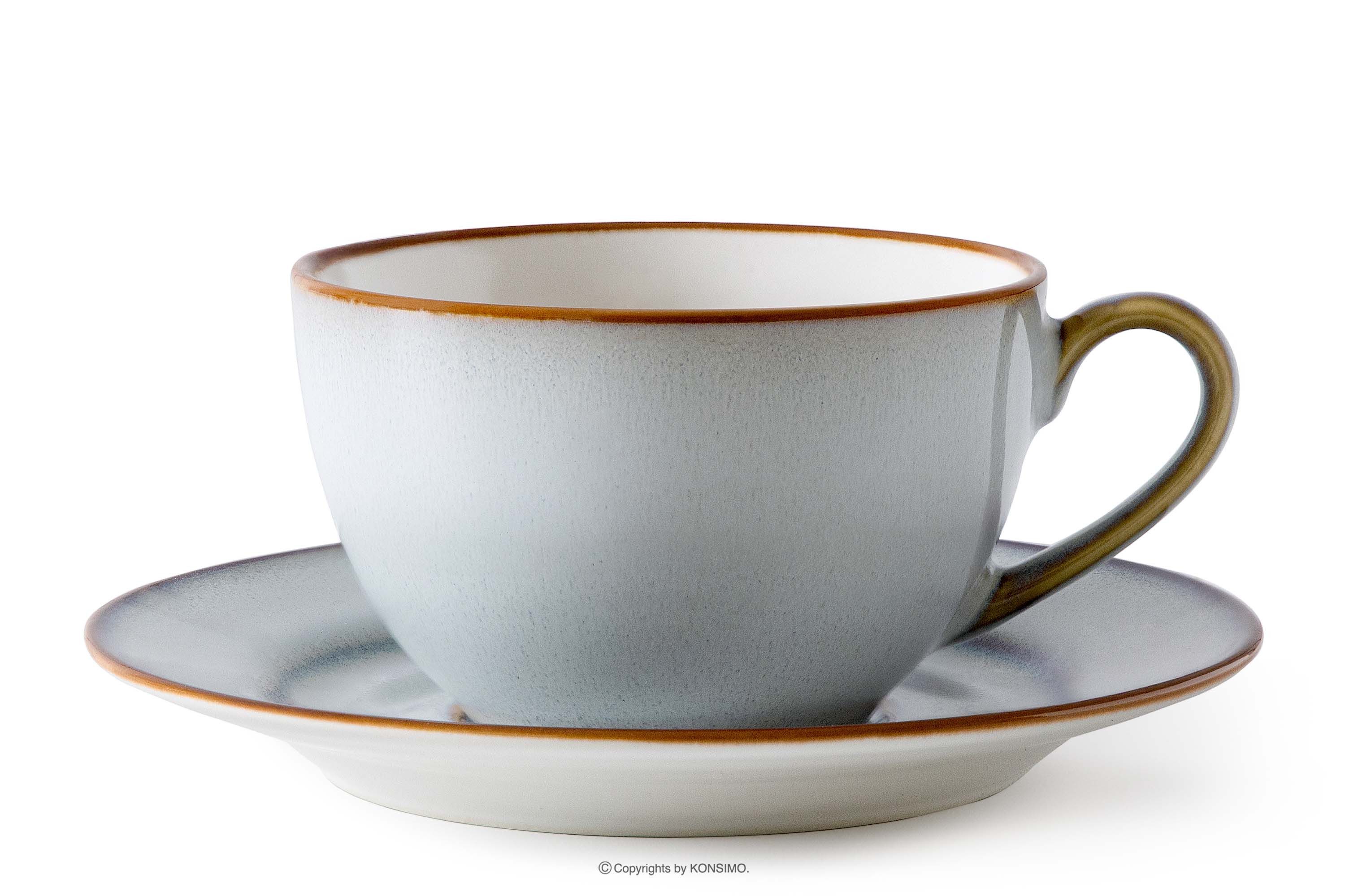 KONSIMO® Kaffeeservice RITZENHOFF & BREKER PORTOFINO Kaffeetassen-Set, KONSIMO (12-tlg), 6 Personen, Steinzeug, Reaktivglasur, spülmaschinengeeignet, mikrowellengeeignet