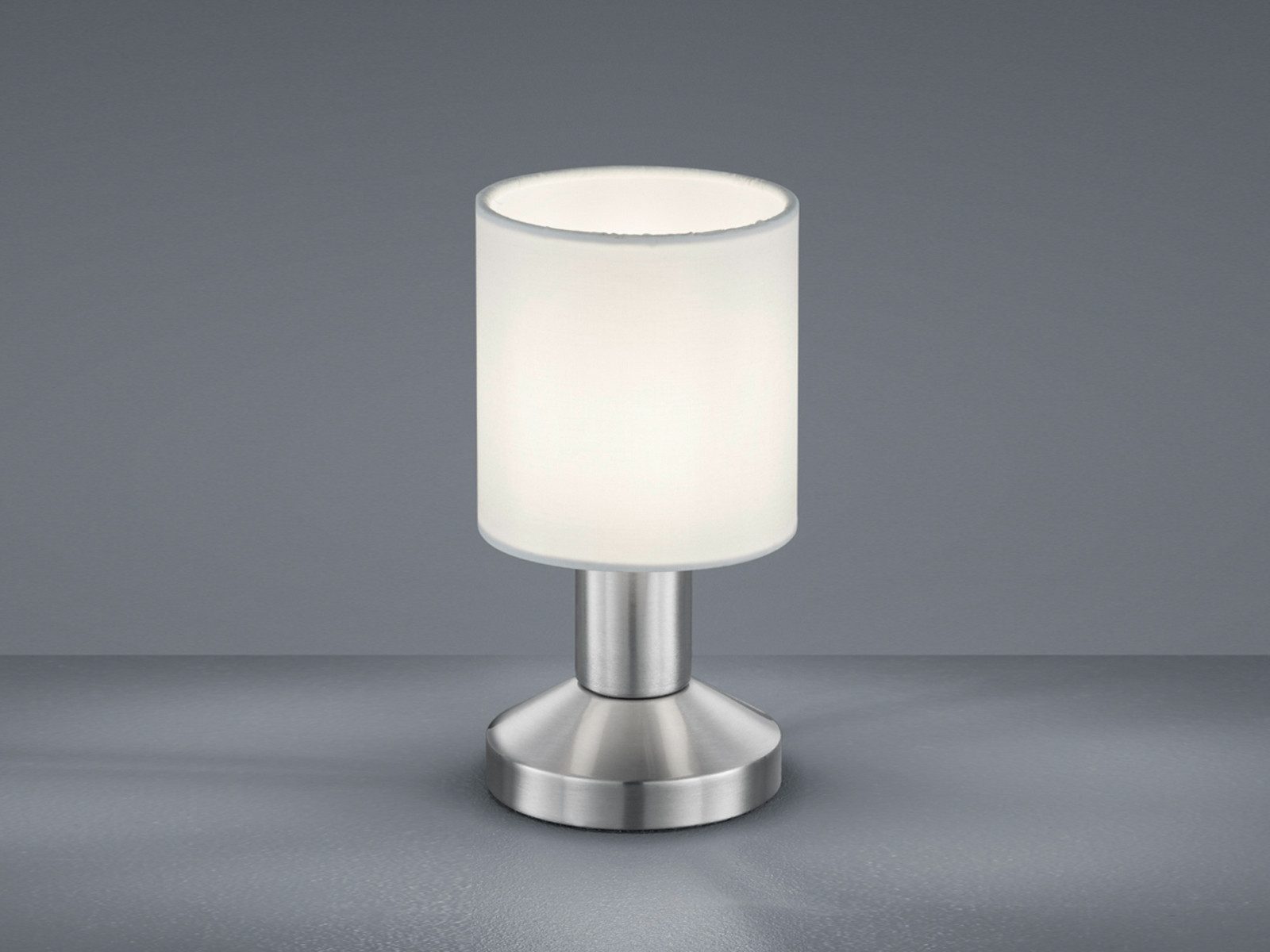 TRIO Leuchten LED Tischleuchte, Dimmfunktion, LED wechselbar, Warmweiß, kleine Nachttisch-lampe Touch dimmbar für Fensterbank, Höhe 18cm
