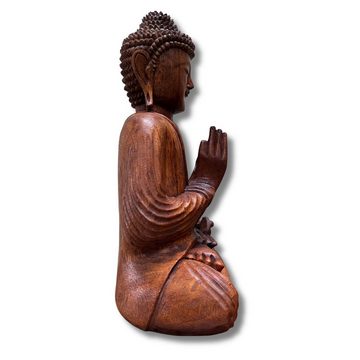 Asien LifeStyle Buddhafigur Holz Buddha Figur lehrende Geste 42cm groß
