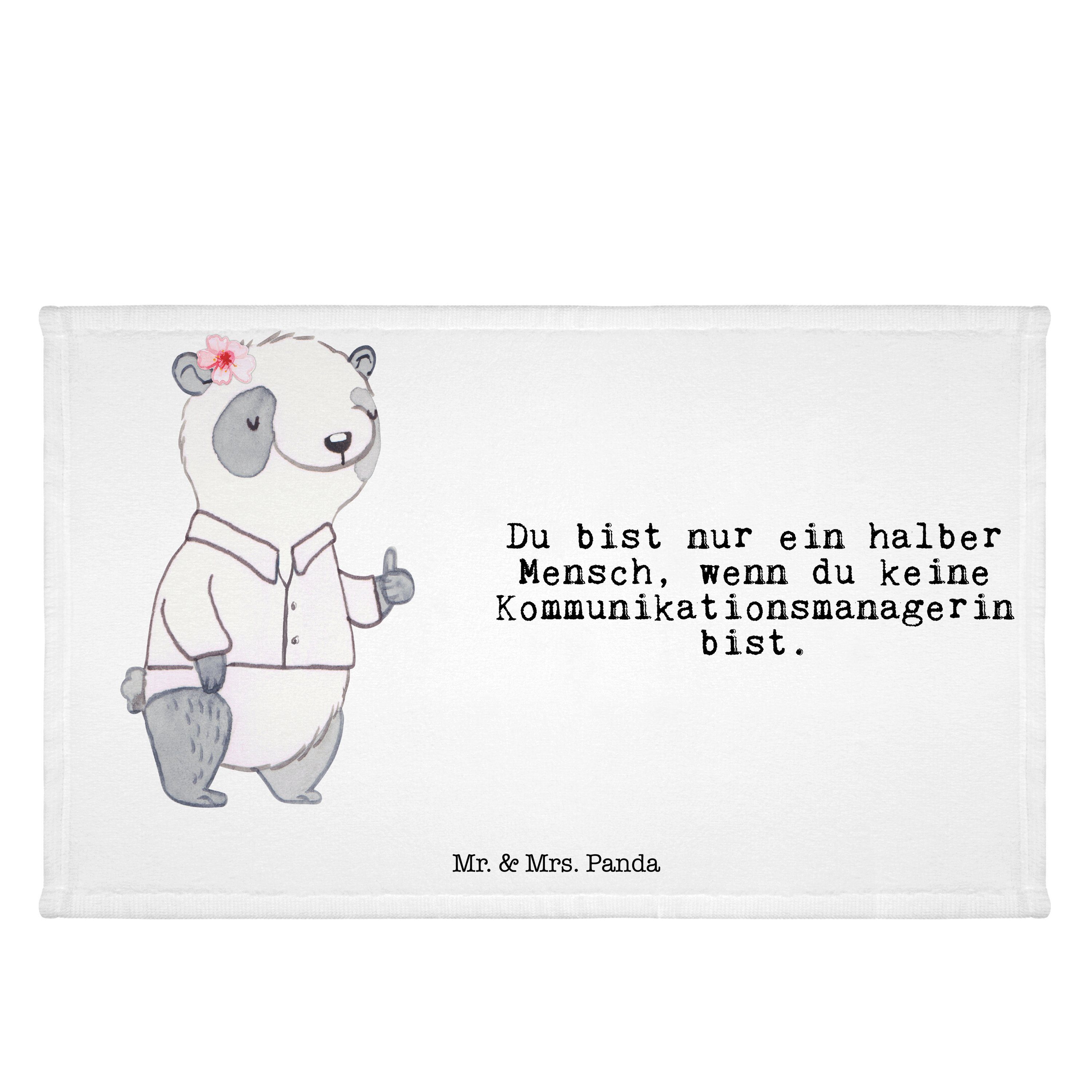 Mr. & Mrs. Panda Handtuch Kommunikationsmanagerin mit Herz - Weiß - Geschenk, Gästetuch, commun, (1-St)
