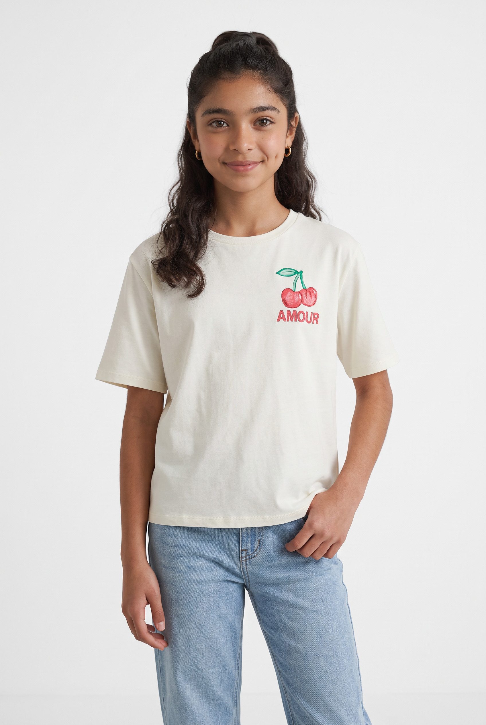 Name It Rundhalsshirt NKFLEAIH SS NREG TOP PS Baumwolle, regular fit
