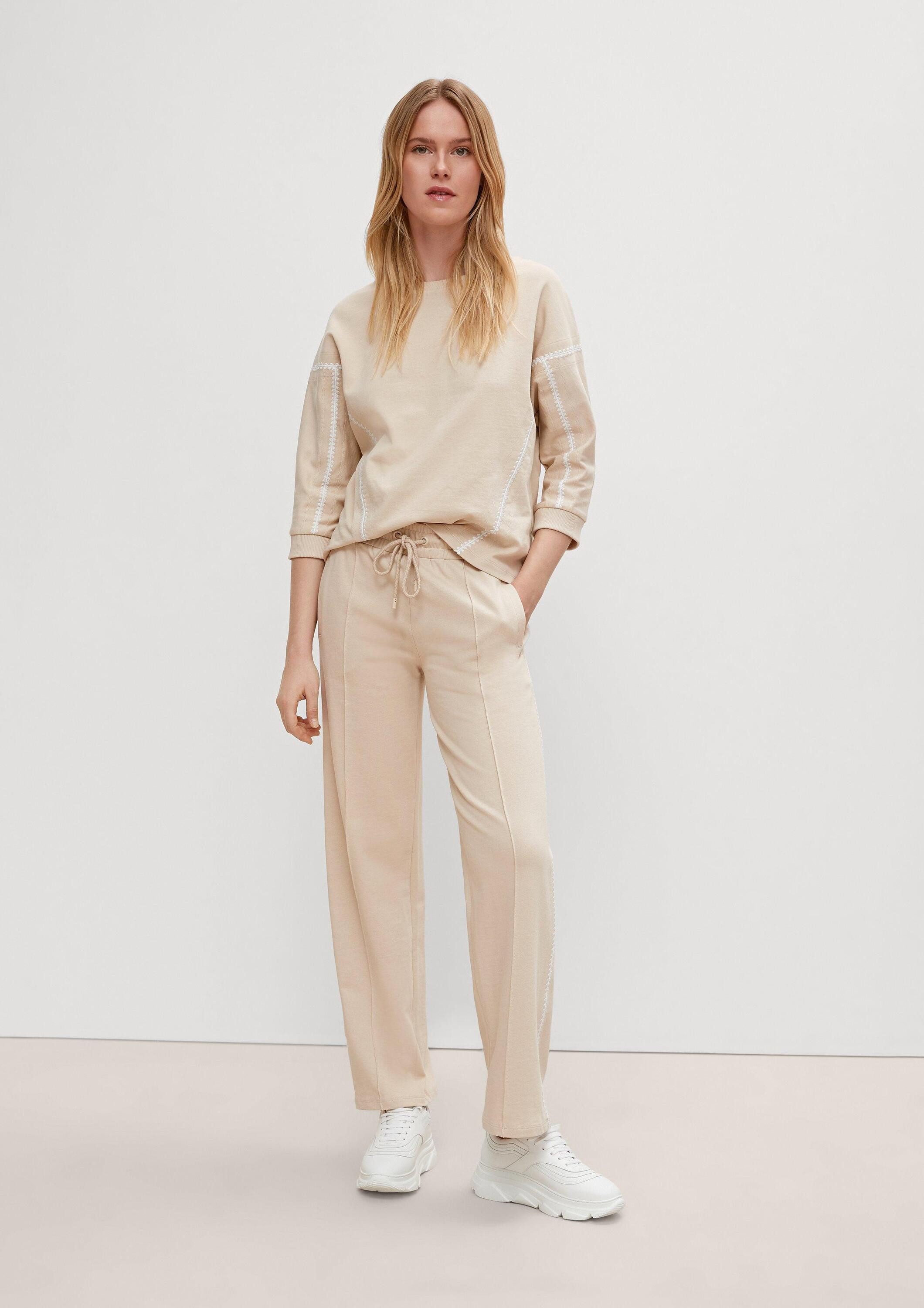 comma Jogginghose Hose Relaxed: Jogpants mit Stickerei