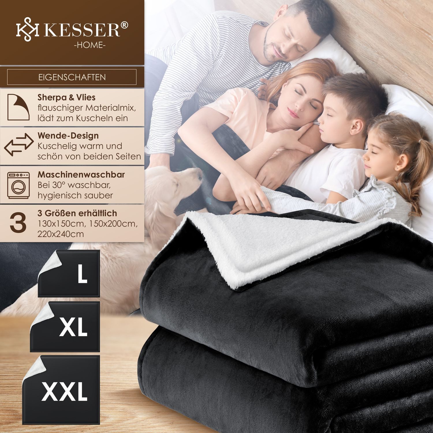 Wohndecke, KESSER, Kuscheldecke Flauschige Sherpa Extra Weich & Warm Wohnde günstig online kaufen