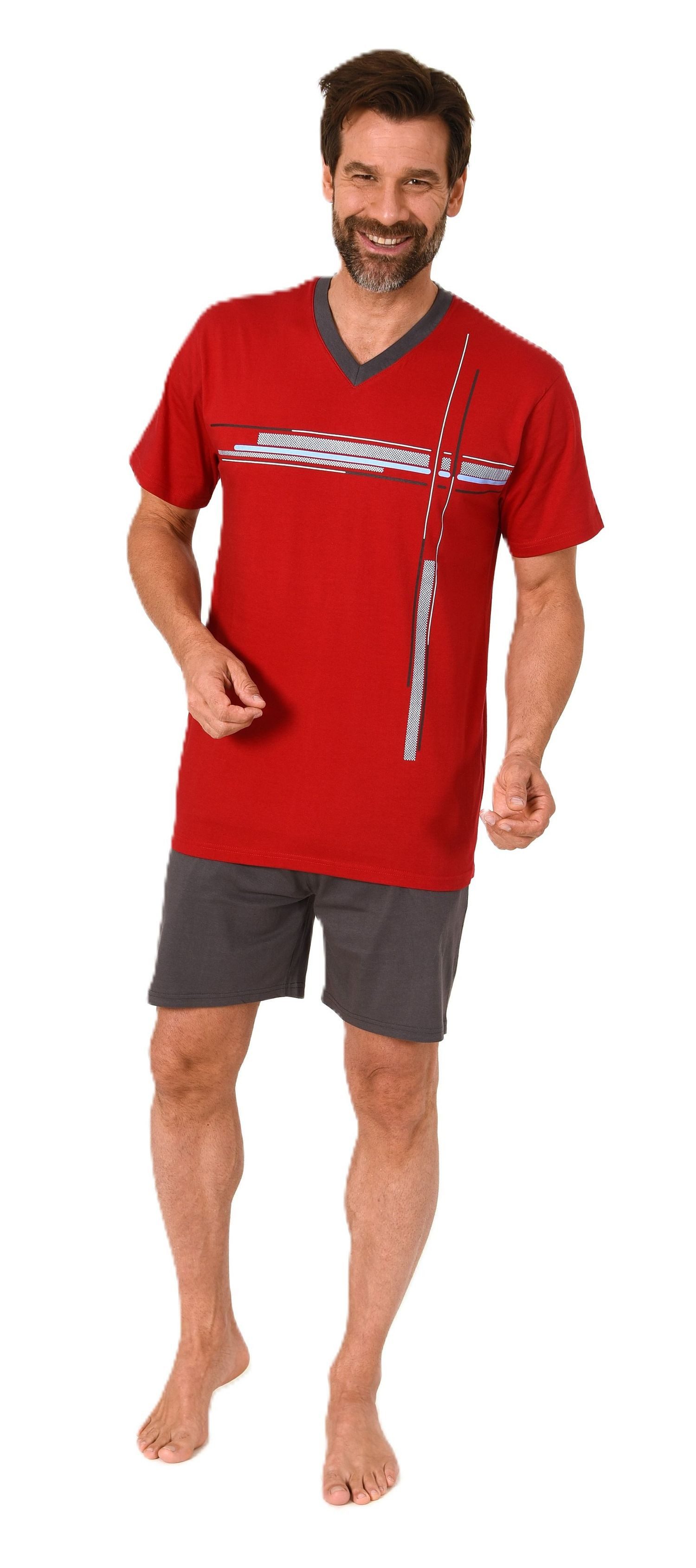 Normann Pyjama Normann Herren Schlafanzug Shorty mit Frontprint - auch in Ü günstig online kaufen