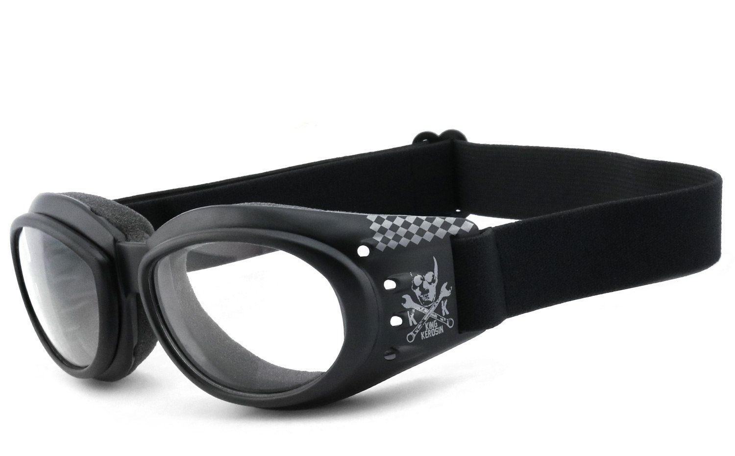 KingKerosin Motorradbrille KK175, inkl. 3 Paar Wechselgläser, viele Extras