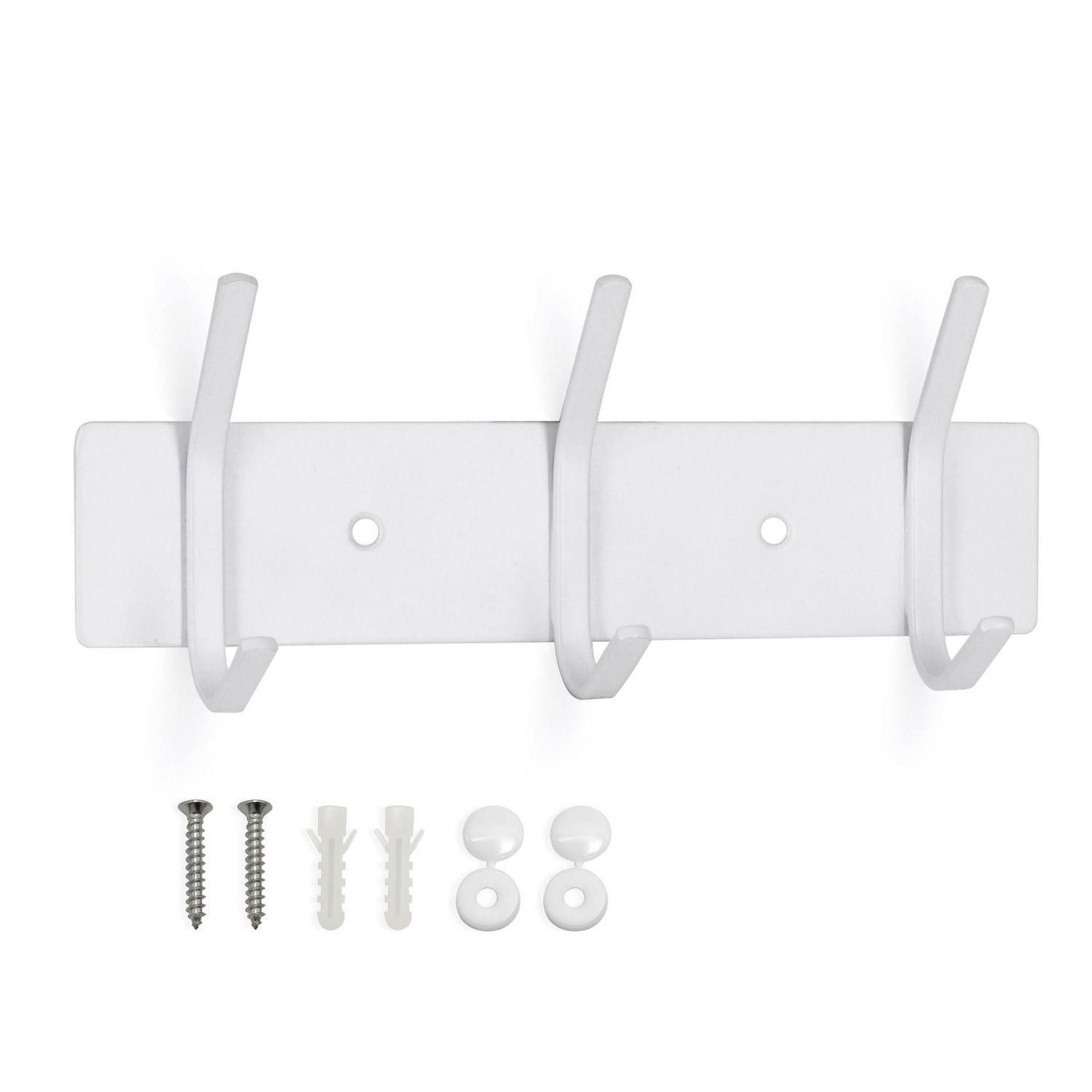 LuxusKollektion Wandhaken Kleiderhakenleiste Metall 3 Haken Weiss