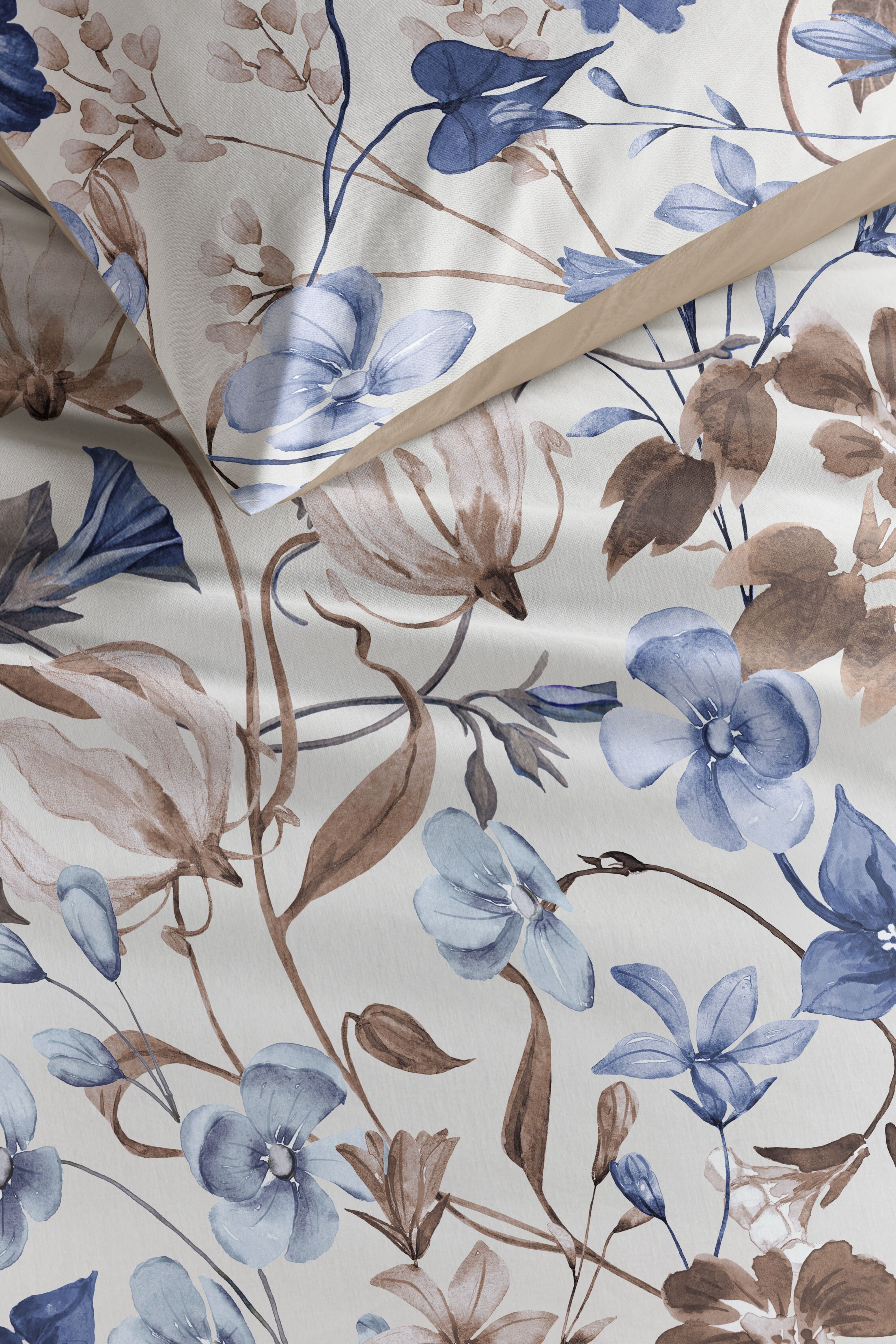 Beddinghouse Bettwäsche Louise 155x220 + 1x80x80 cm Blumen mit Reißverschluss atmungsaktiv, Baumwolle, 2 teilig, Baumwolle, atmungsaktiv & hautfreundlich, Reißverschluss, 112 g/m²