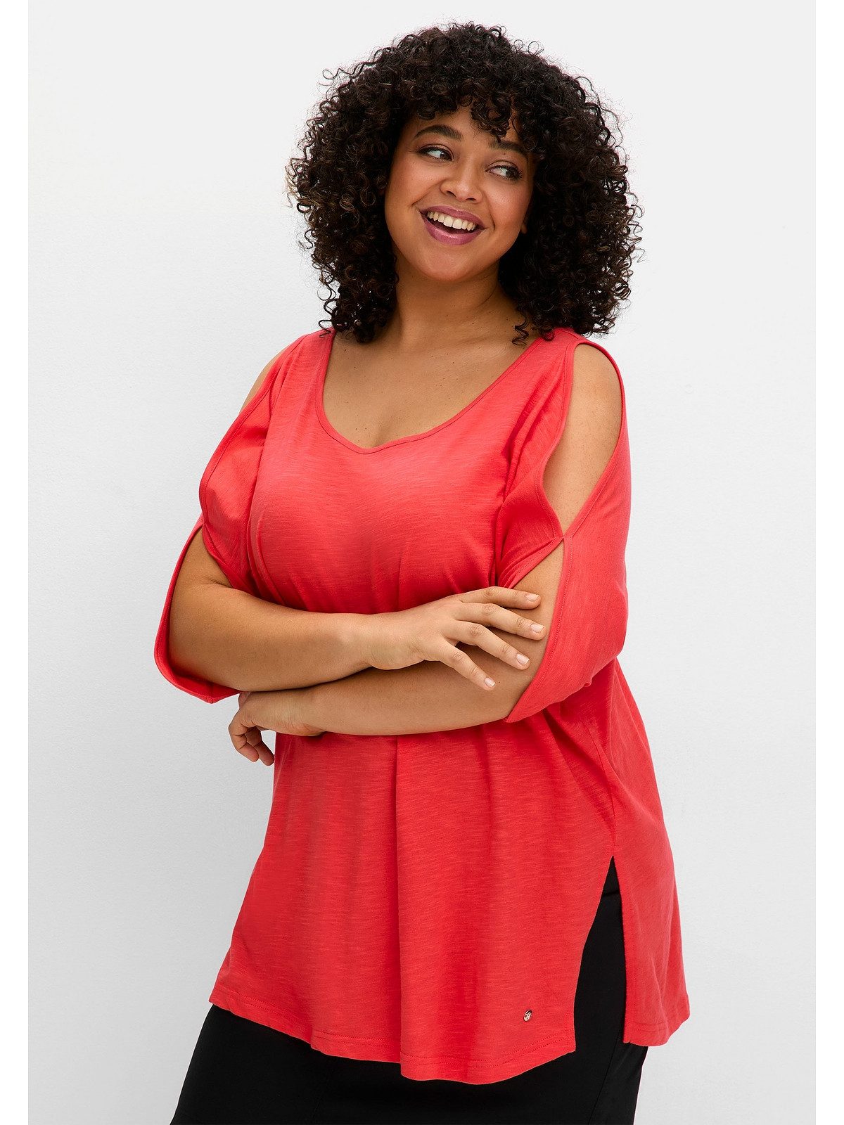 Sheego Longshirt Große Größen mit geschlitzten günstig online kaufen