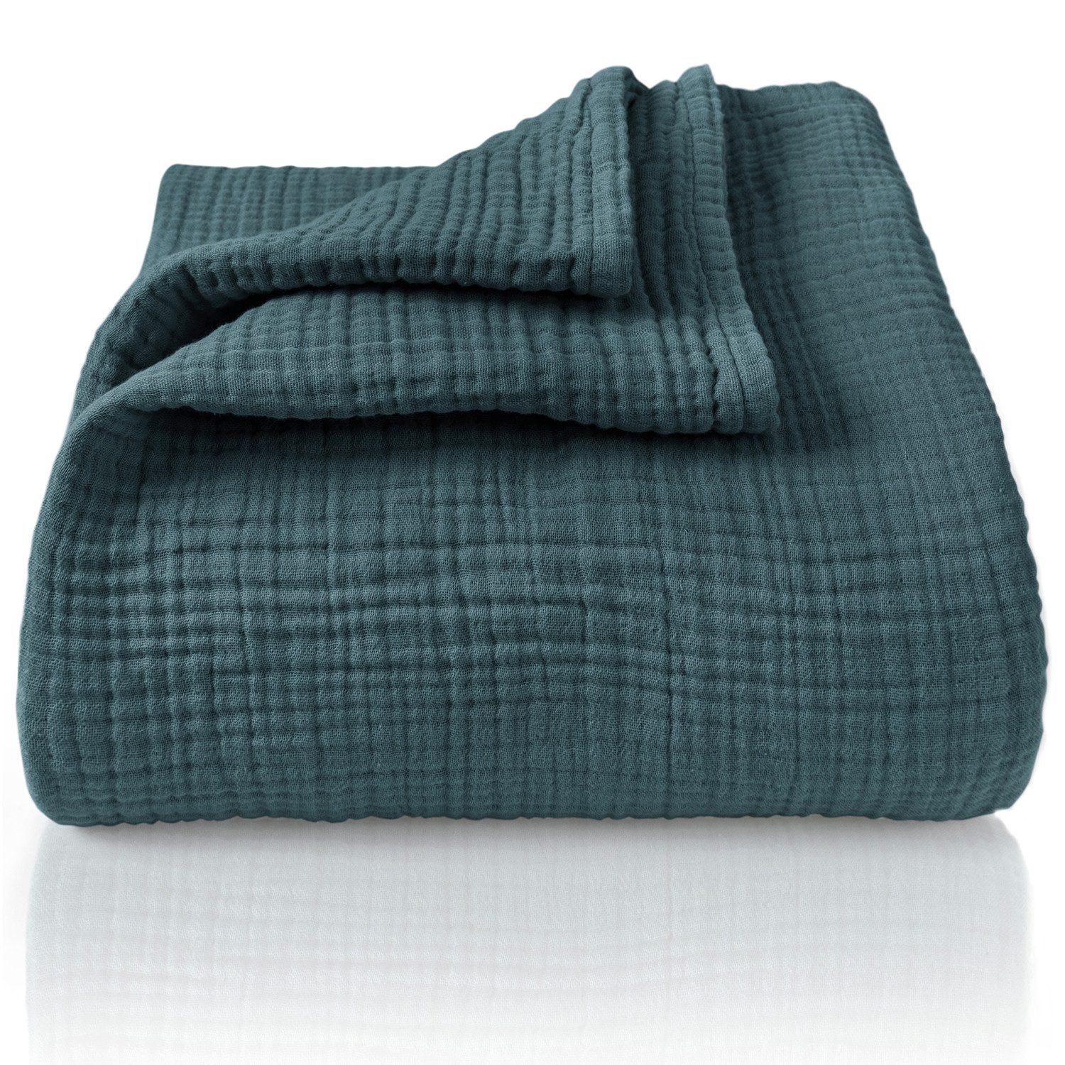 Laynenburg Tagesdecke Musselin aus 100% Baumwolle – Baumwolldecke, Kuscheldecke, Wohndecke als Sommerdecke, Bett-Überwurf, Couch-Überwurf, Sofa-Decke