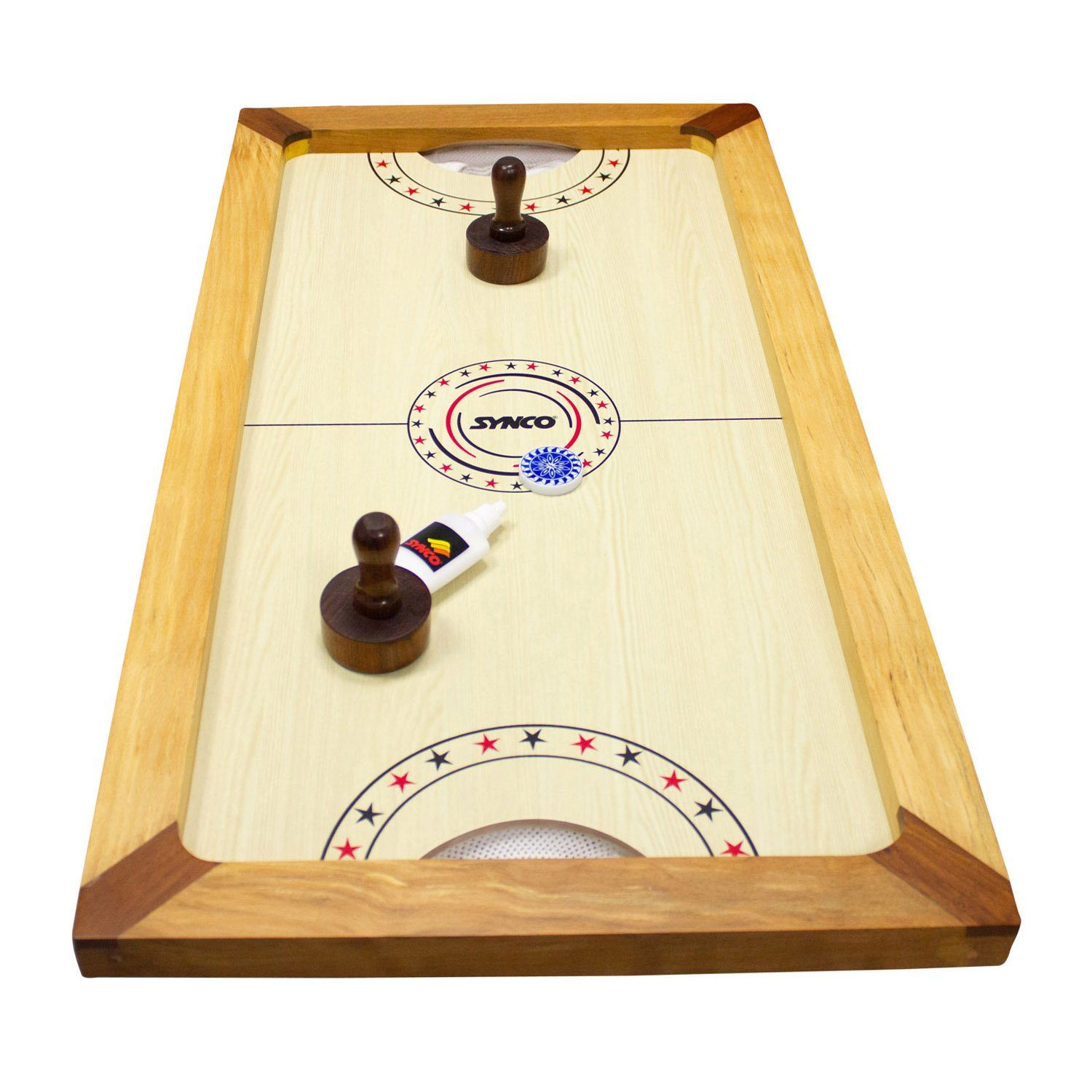 GICO Spielesammlung Airhockey Tischhockey Shuffle Puck Spiel aus Holz - 2910