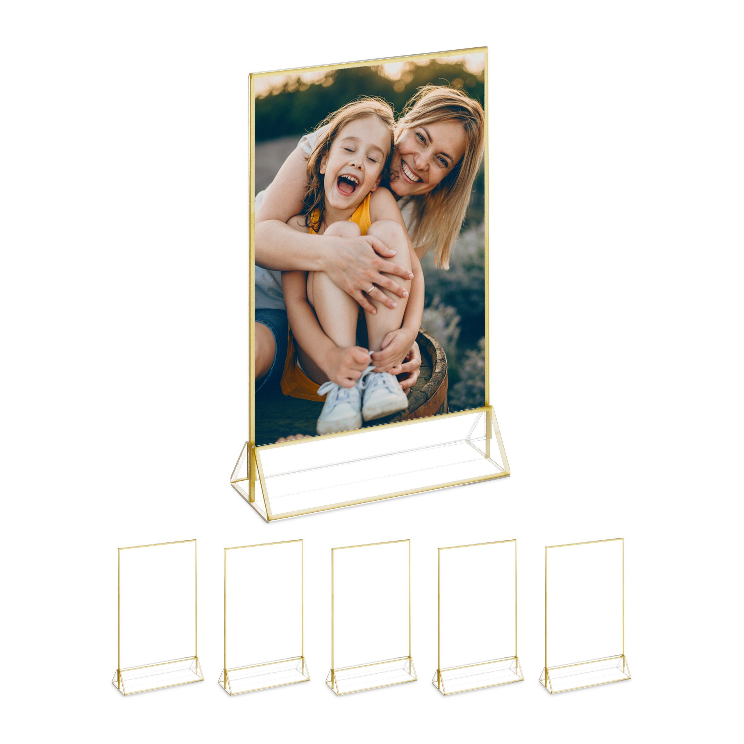relaxdays Einzelrahmen 6er Set Tischaufsteller DIN A5 günstig online kaufen